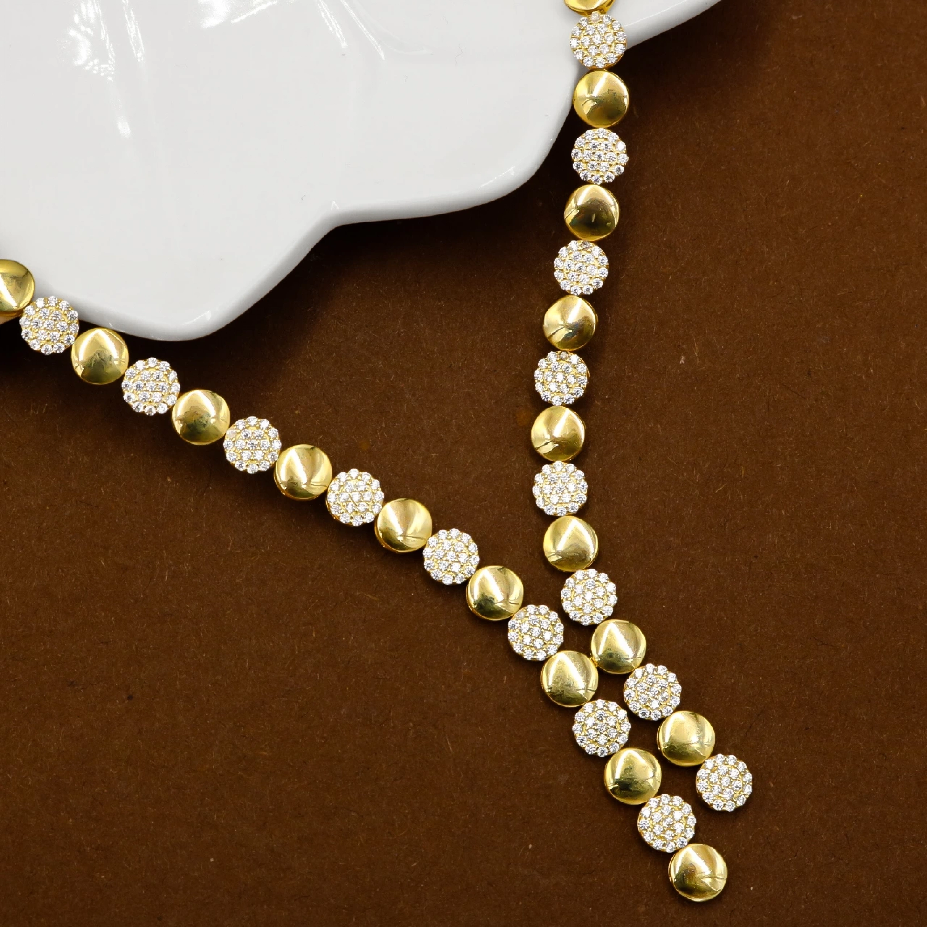 Taş Tasarımlı 14 Ayar İkili Altın Set