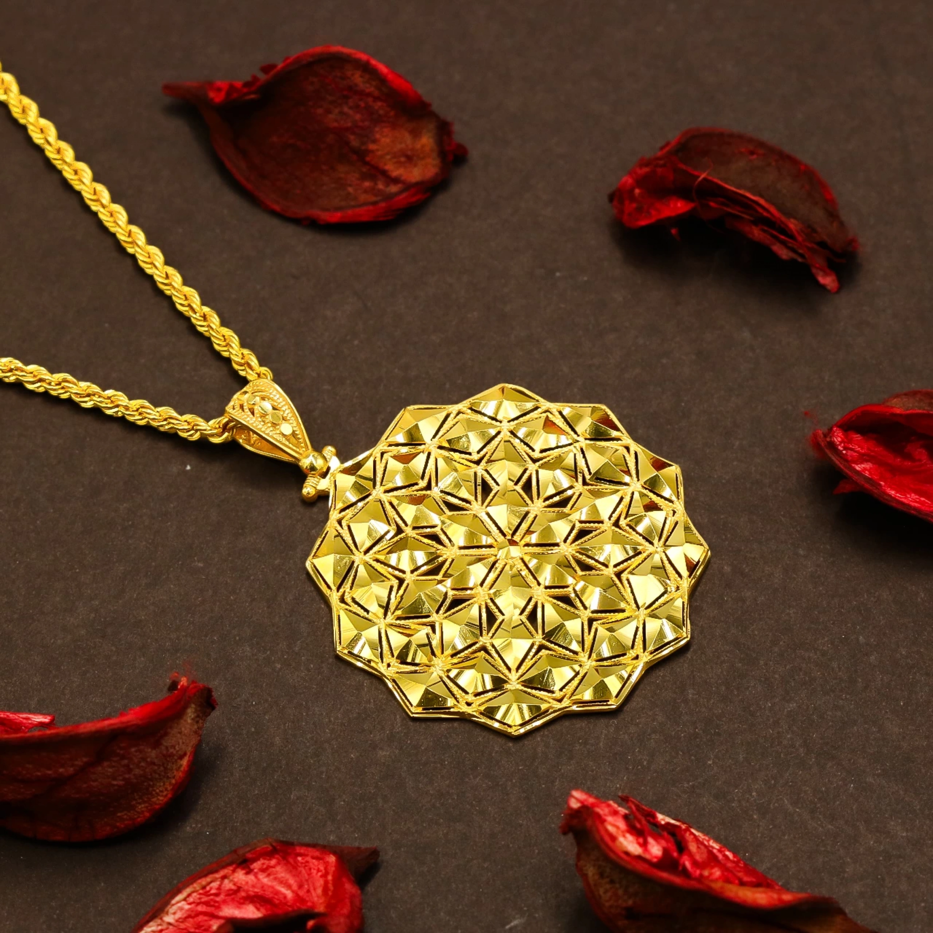 Tasarım Işıltılı 22 Ayar Altın Kolye Ucu