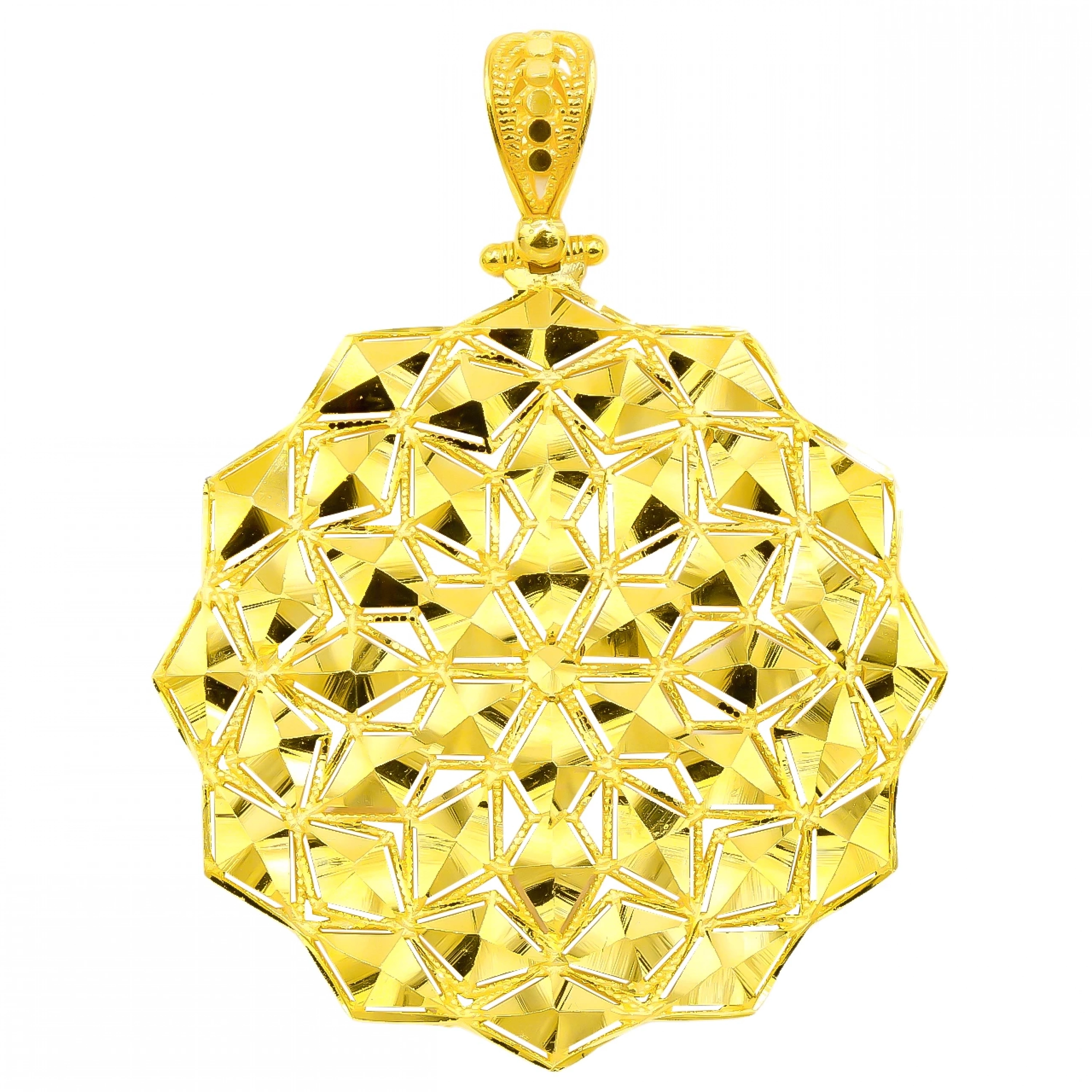 Tasarım Işıltılı 22 Ayar Altın Kolye Ucu