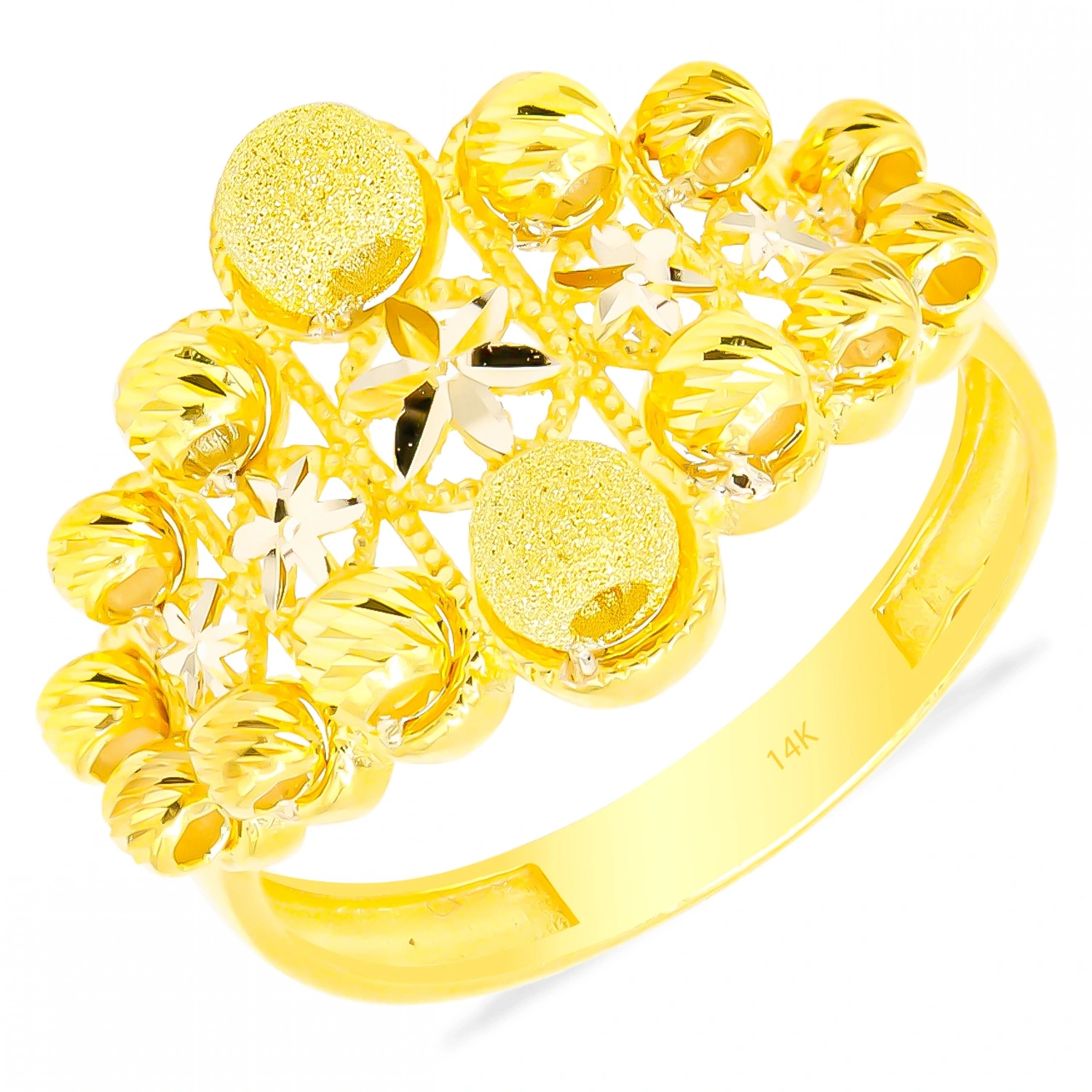 Yıldızlı Dorika 14 Ayar Altın Yüzük