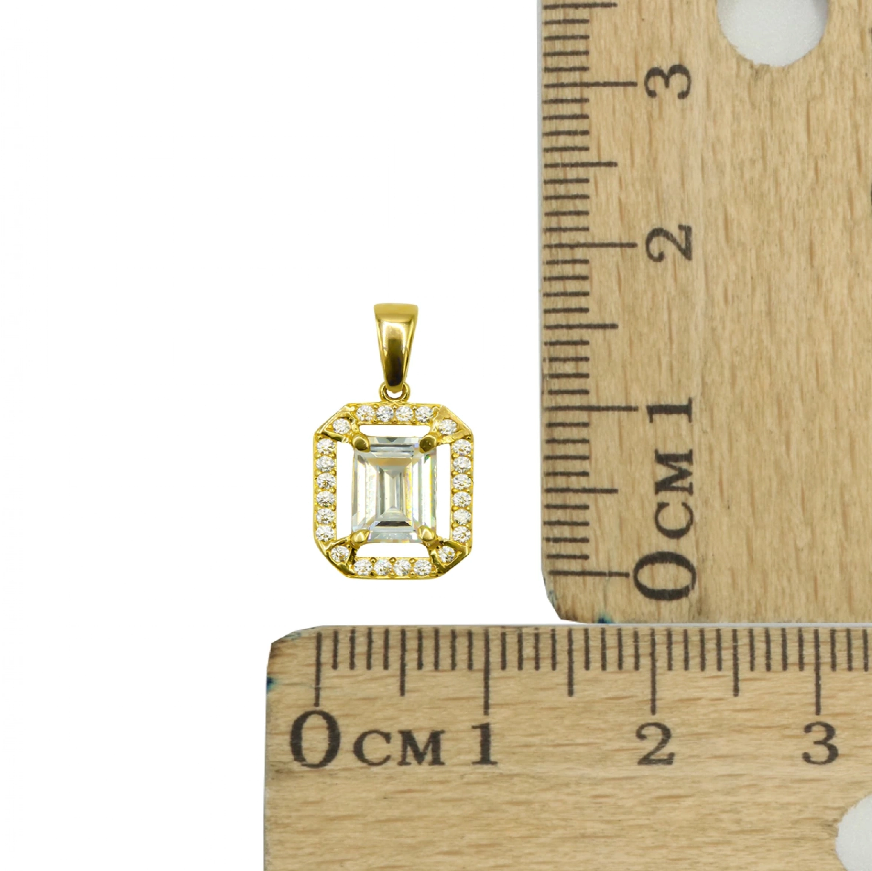 Taşlı Baget 8 Ayar Altın Kolye Ucu