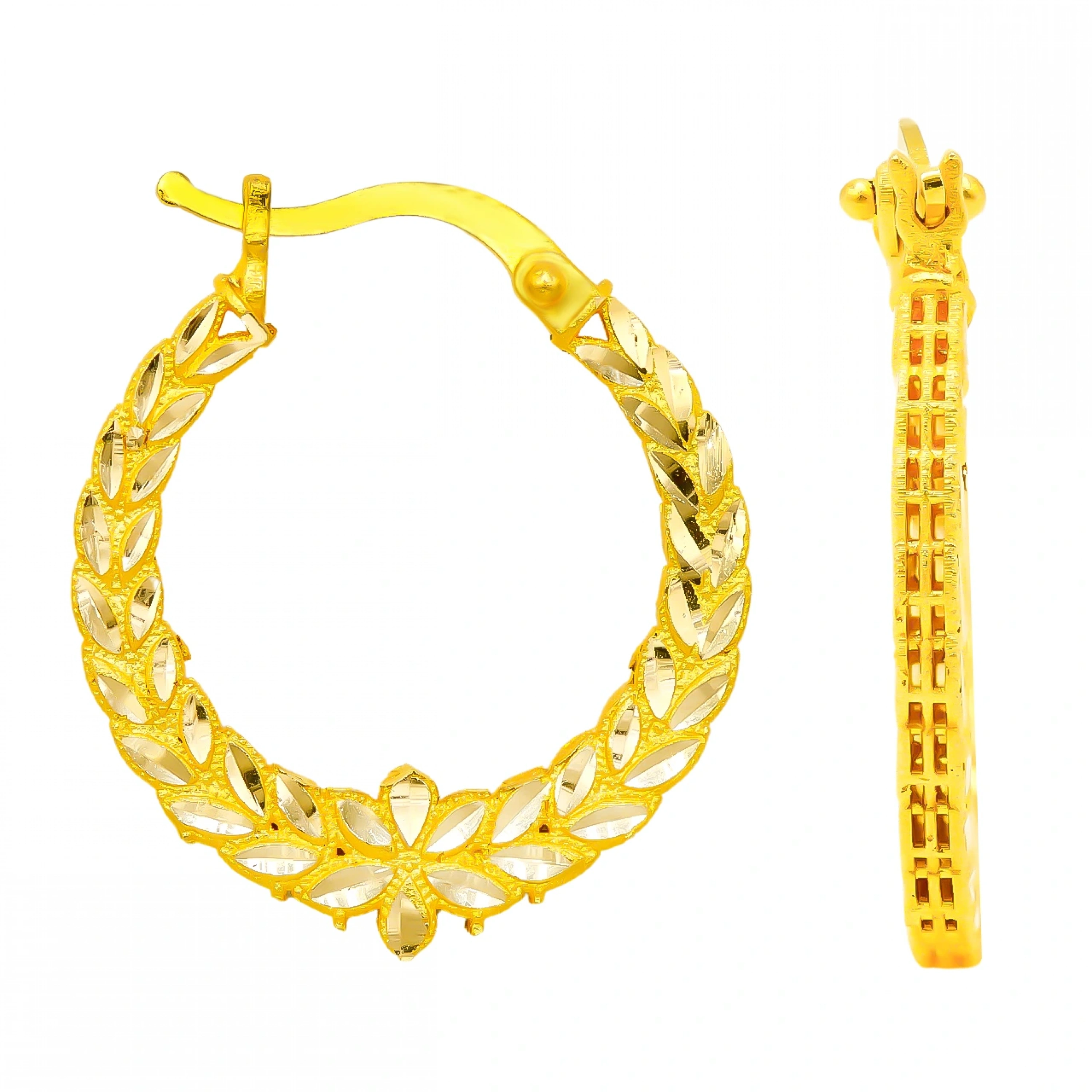 Telkari Halka 14 Ayar Altın Küpe