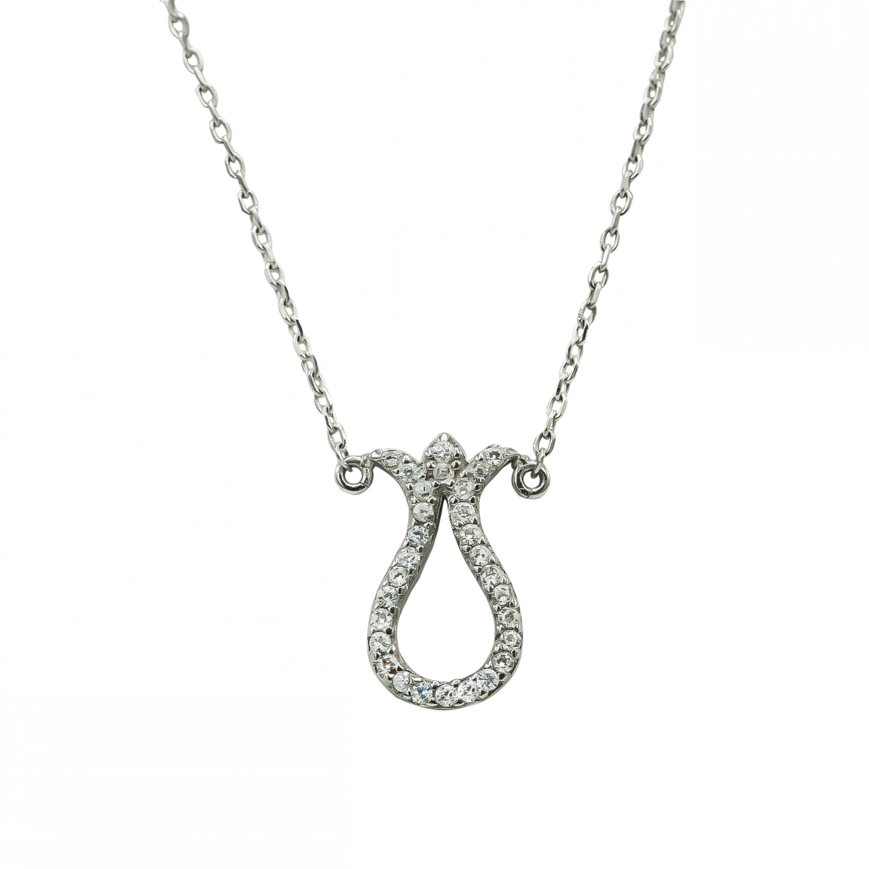 Taşlı Lale 14 Ayar Altın Kolye