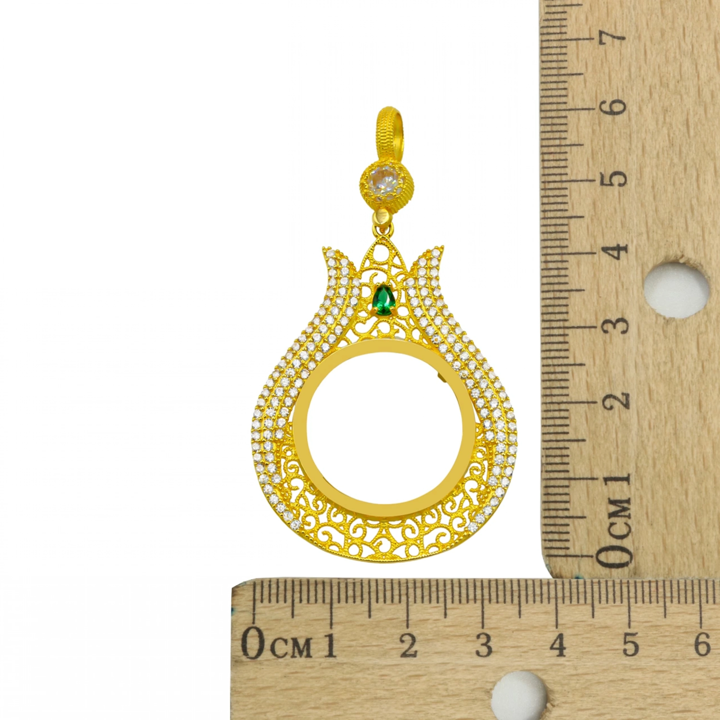 Taşlı Lale Model 14 Ayar Yarım Altın Çerçeve