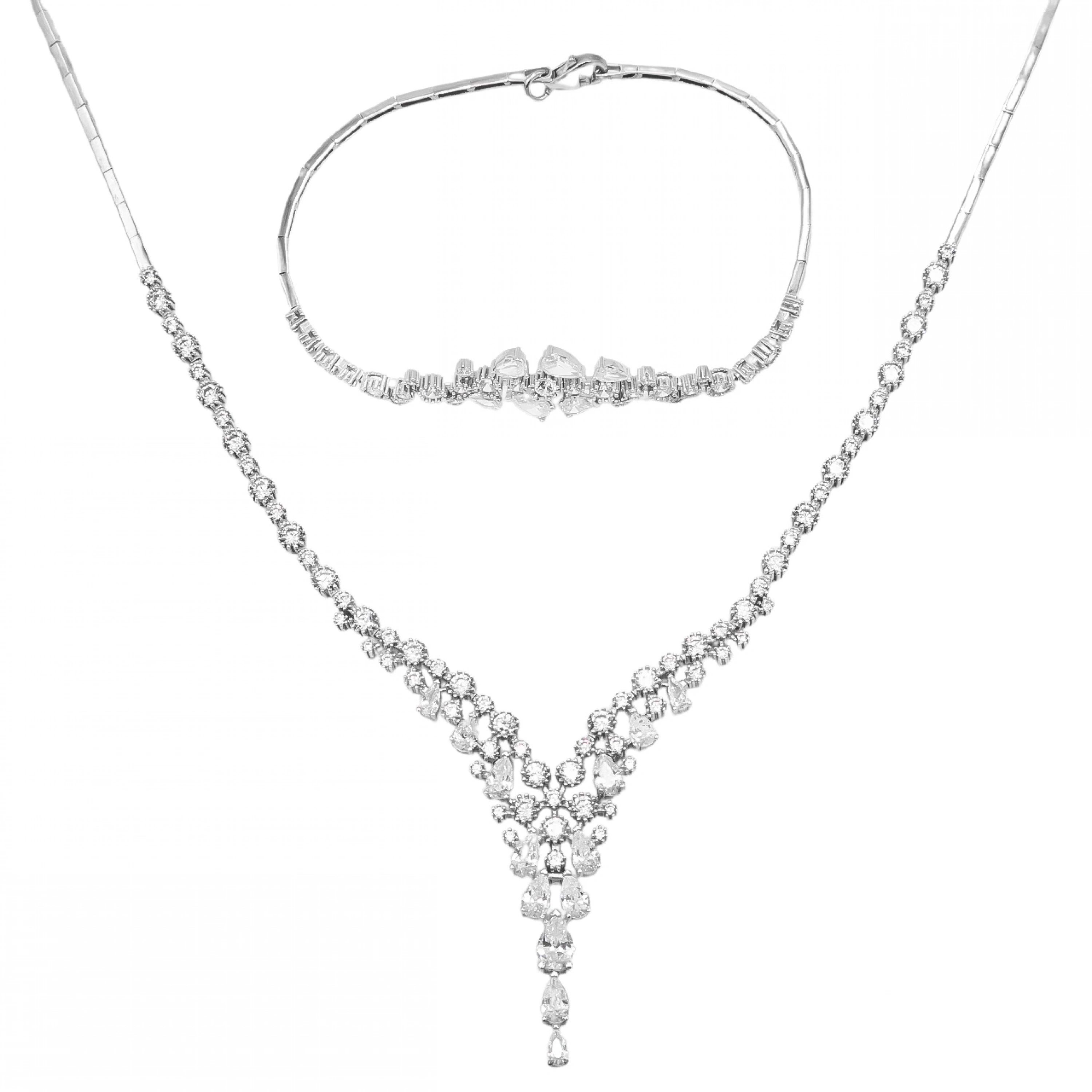 Taşlı Su Yolu 8 Ayar İkili Altın Set