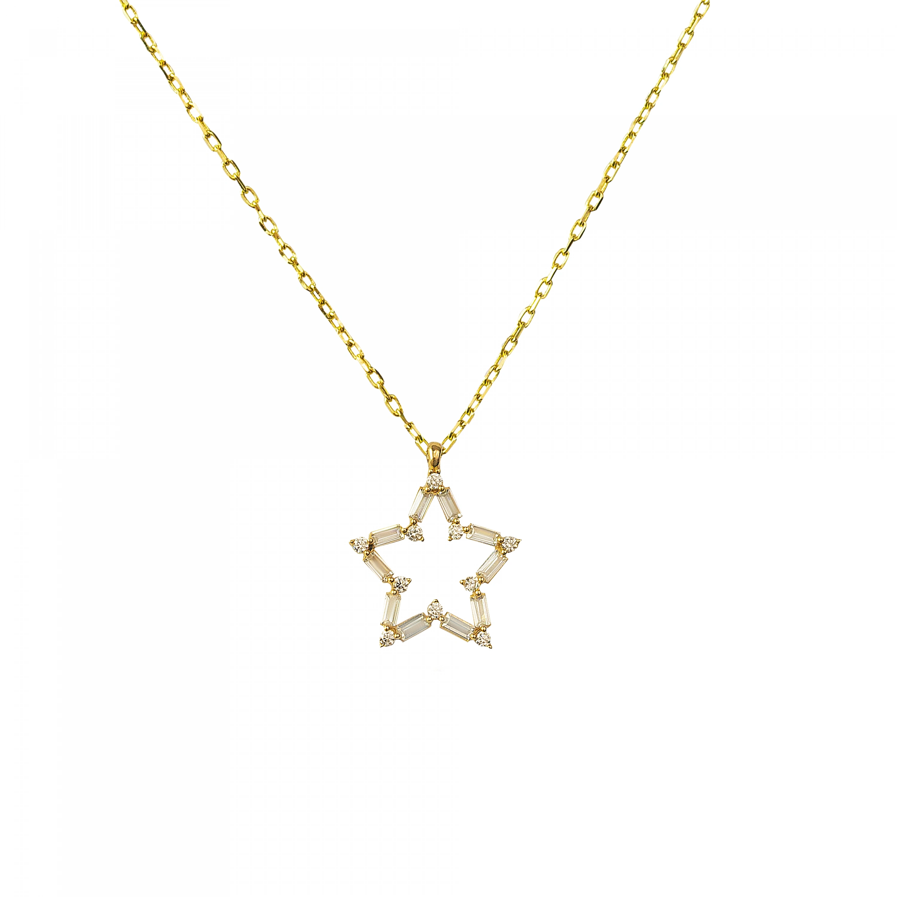 Taşlı Yıldız 8 Ayar Altın Kolye