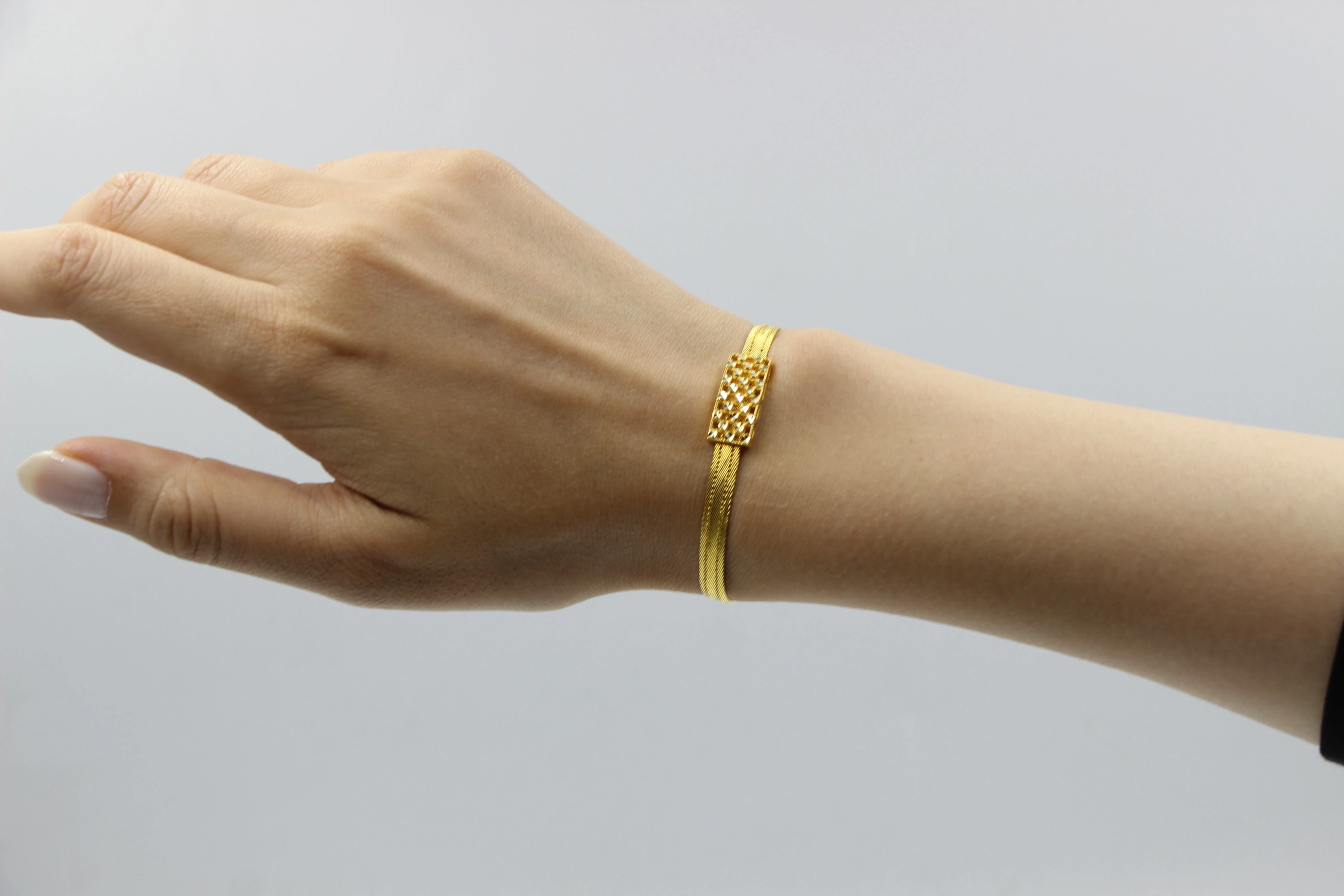 Taşsız Trabzon Hasır 14 Ayar Bileklik