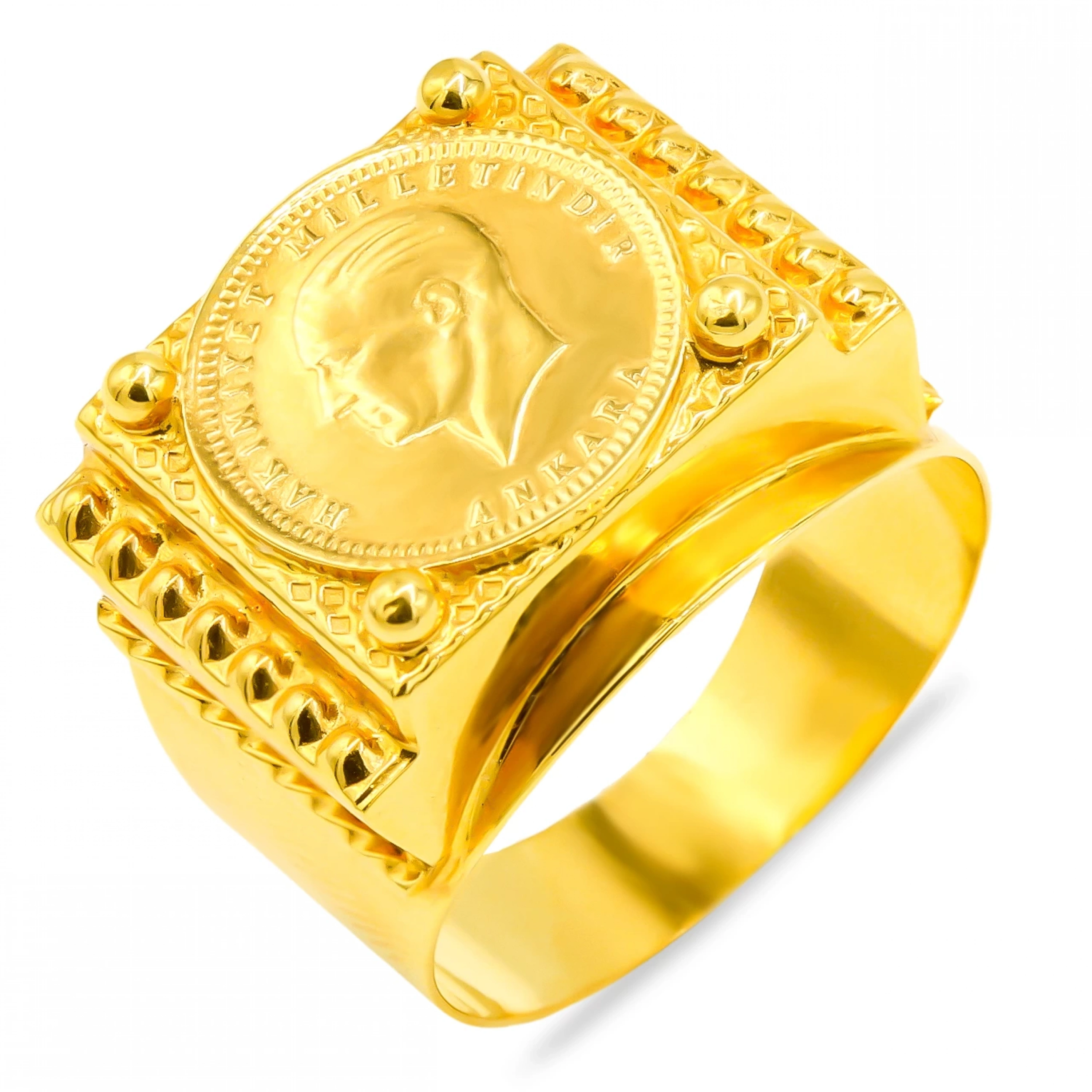 Ata Lira 22 Ayar Erkek Altın Yüzük