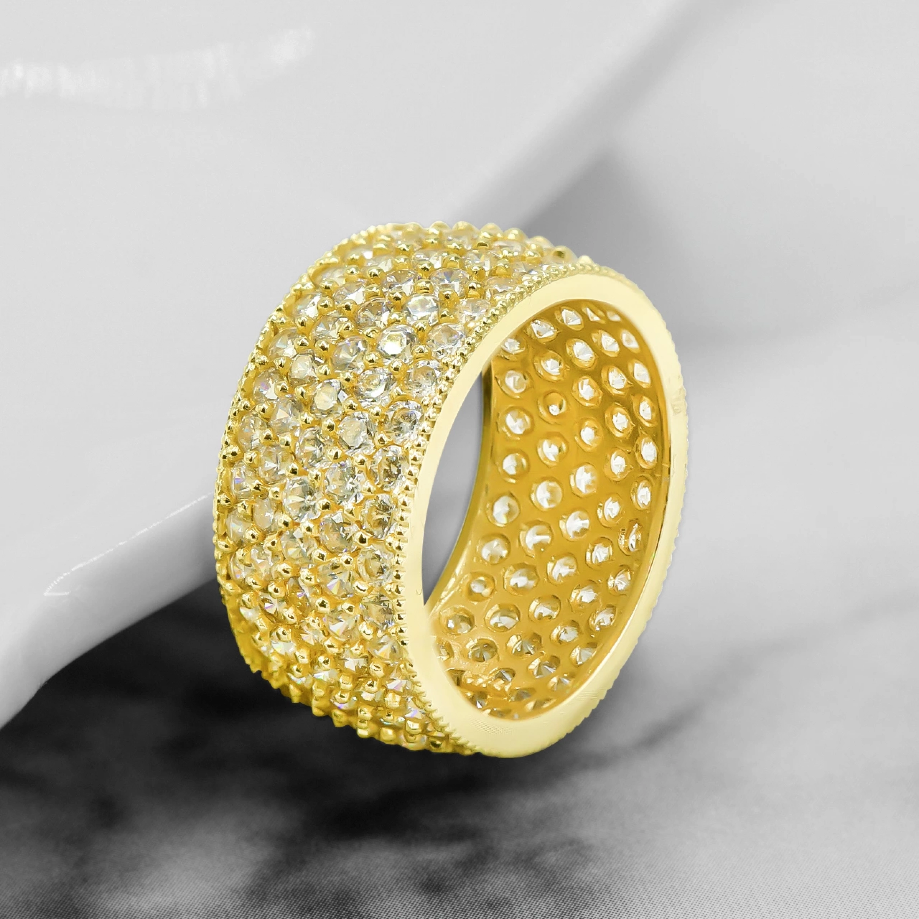 5 Sıra Taşlı 14 Ayar Altın Tam Tur Yüzük