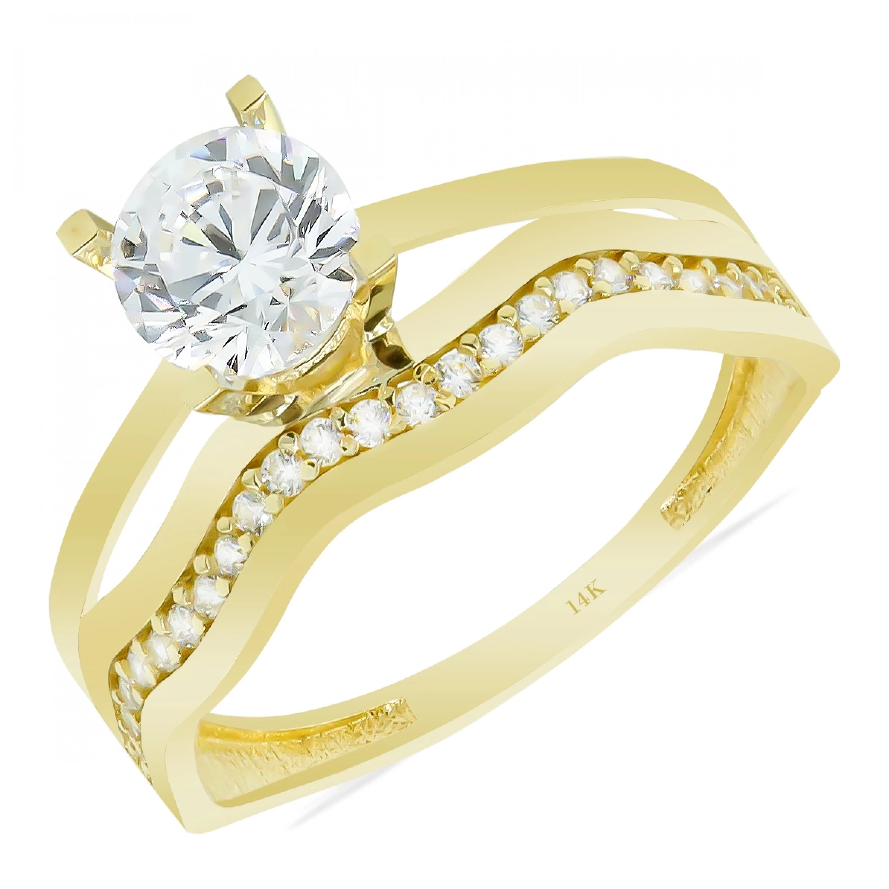 Tektaş 1 Sıra Alyanslı 14 Ayar Altın Yüzük