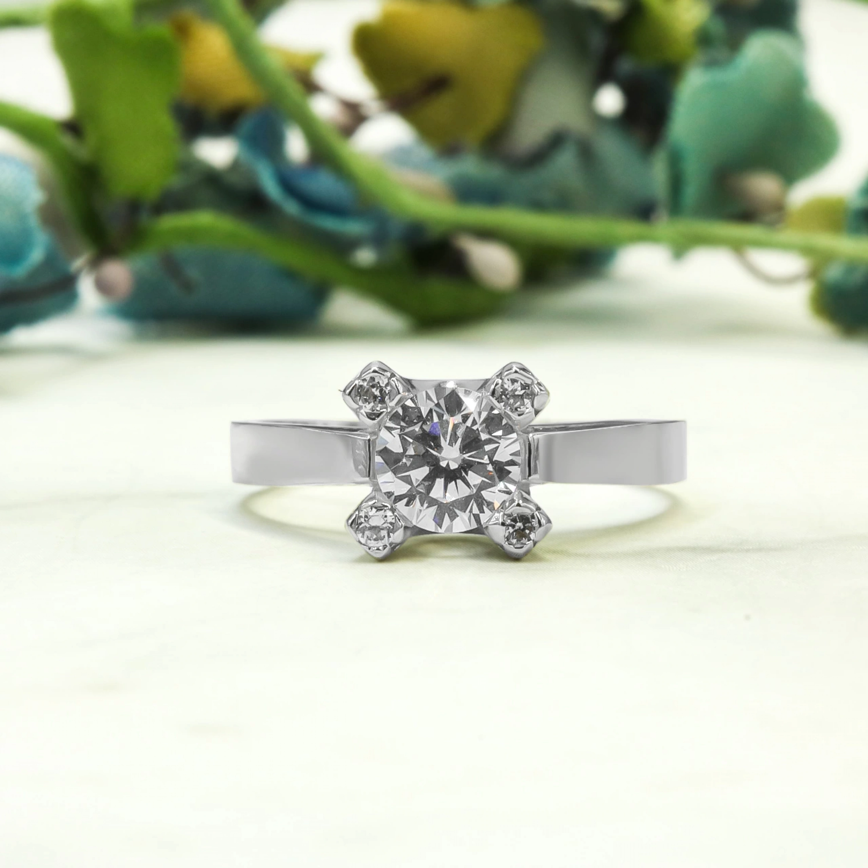 U Model Tektaş 14 Ayar Altın Yüzük