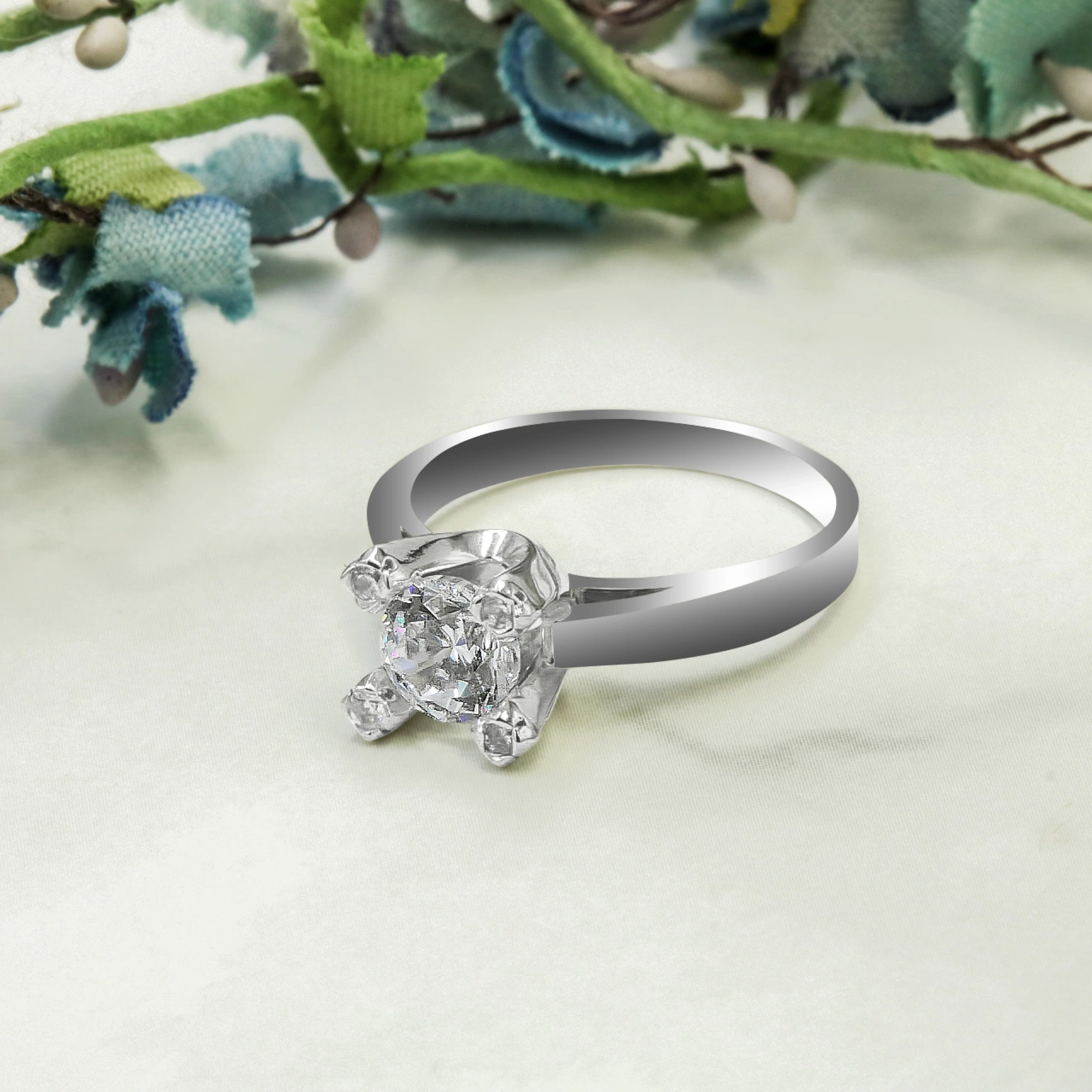 U Model Tektaş 14 Ayar Altın Yüzük