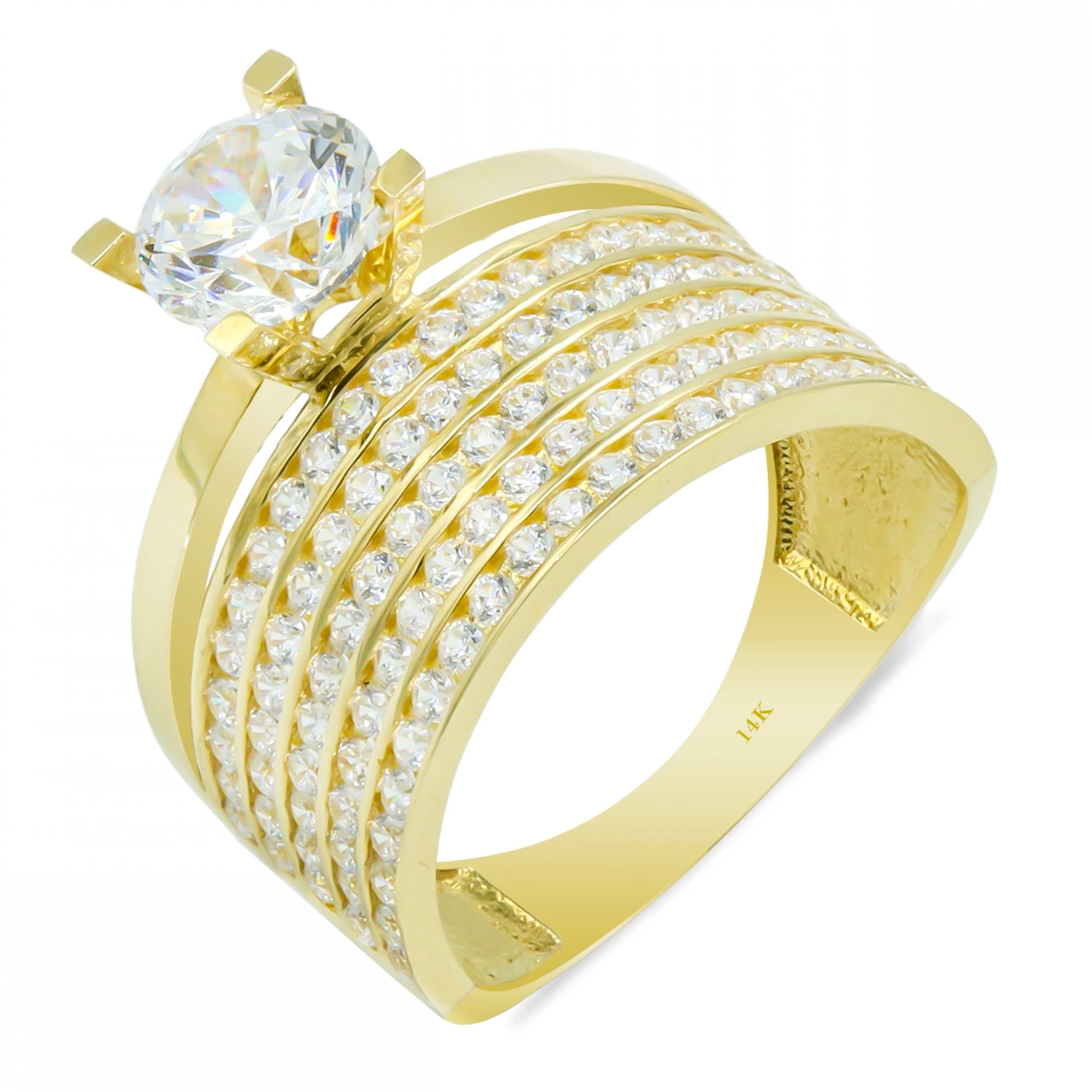 Tektaş 5 Sıra Alyanslı 14 Ayar Altın Yüzük