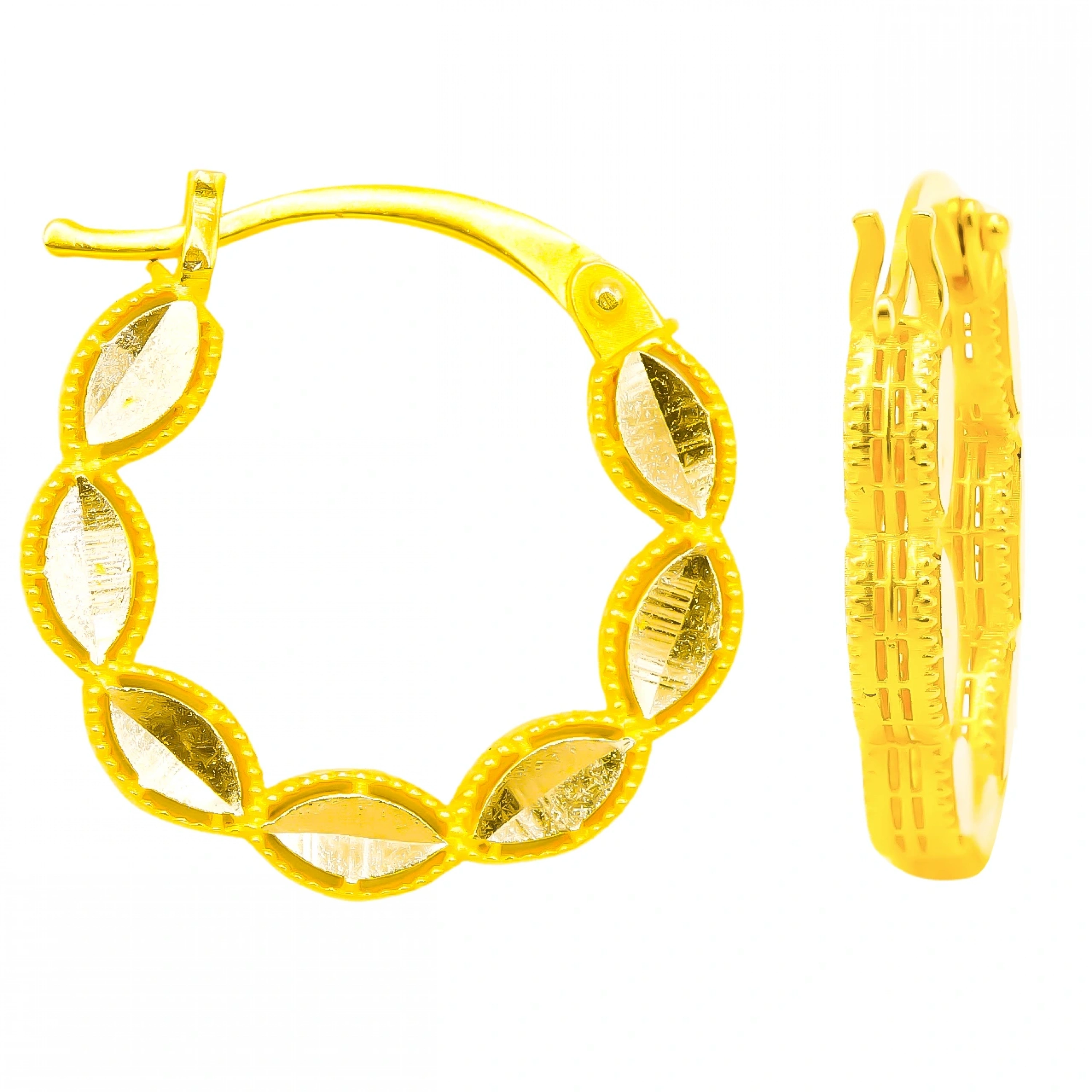 Pul Halka 14 Ayar Altın Küpe