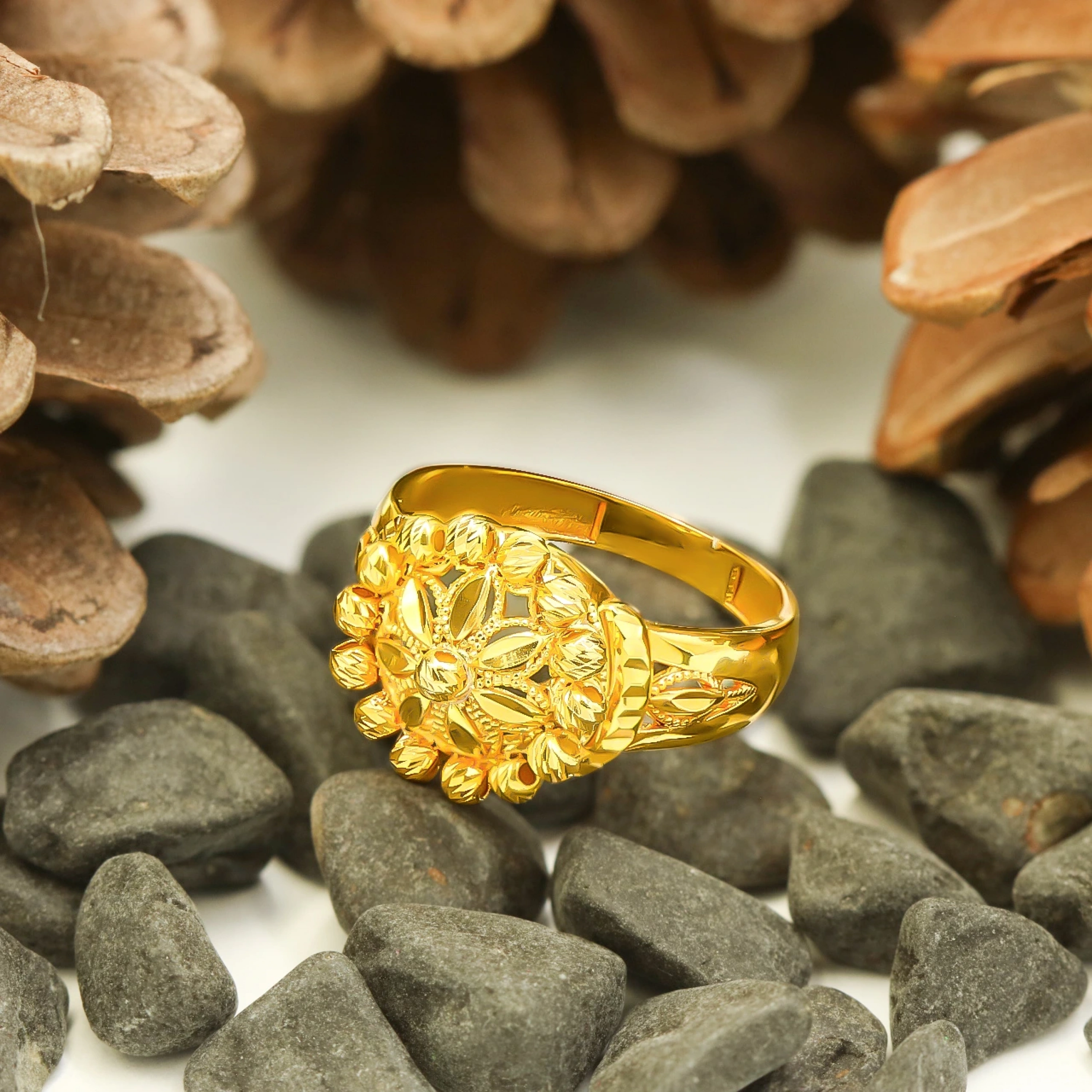 Telkari İşlemeli 14 Ayar Altın Yüzük