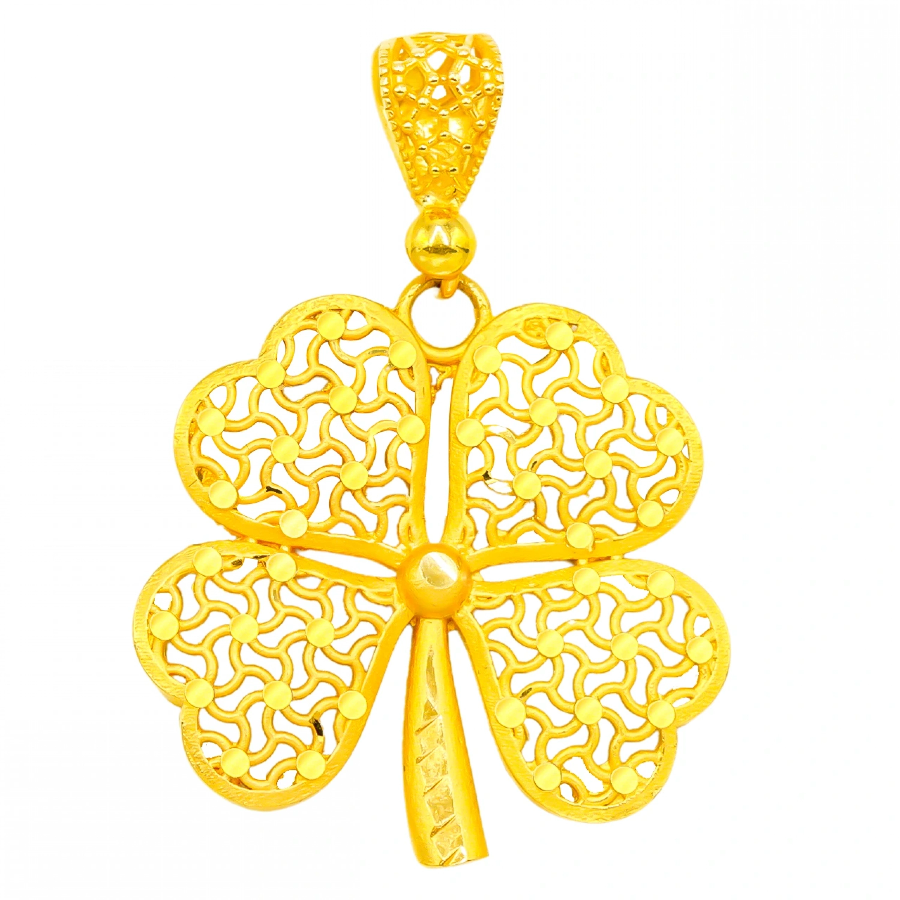 Tasarım Yonca 22 Ayar Altın Kolye Ucu