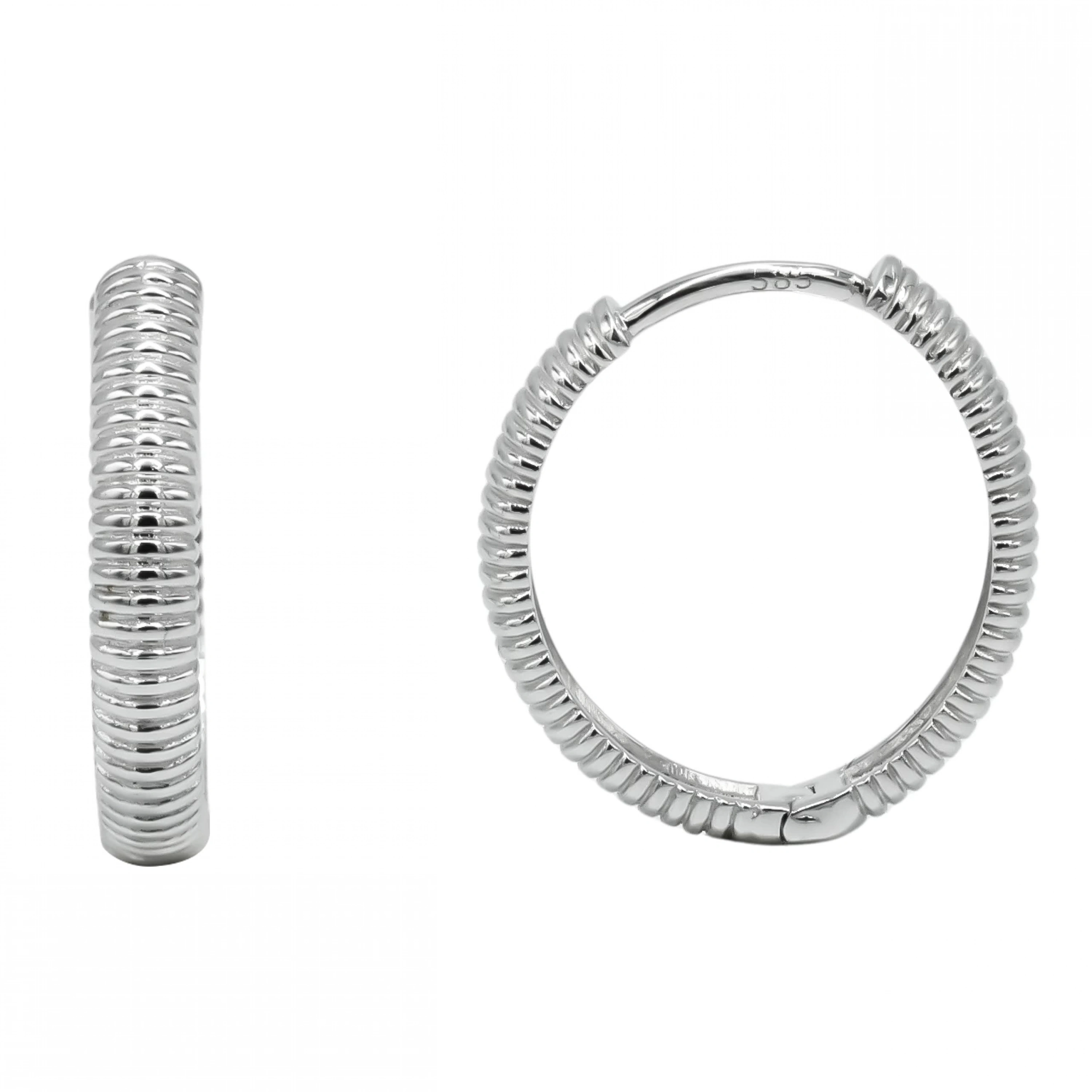 Tırtıklı 14 Ayar Halka Altın Küpe