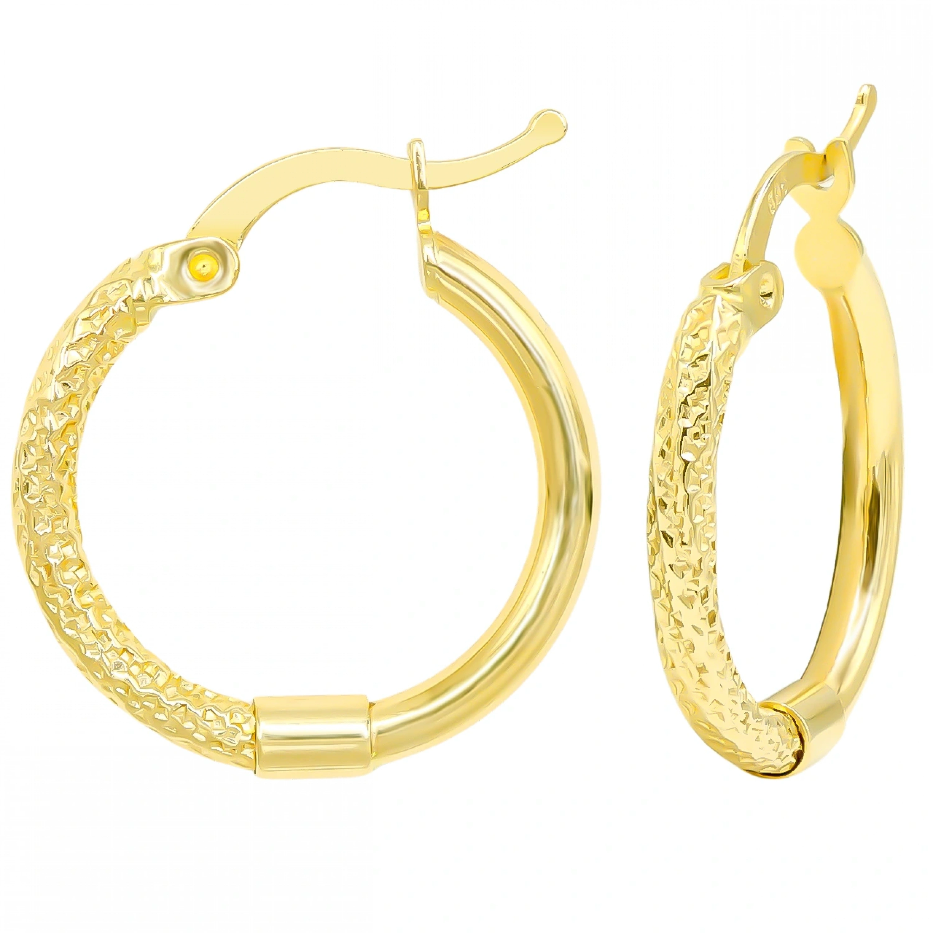 Tokalı Model 14 Ayar Halka Altın Küpe