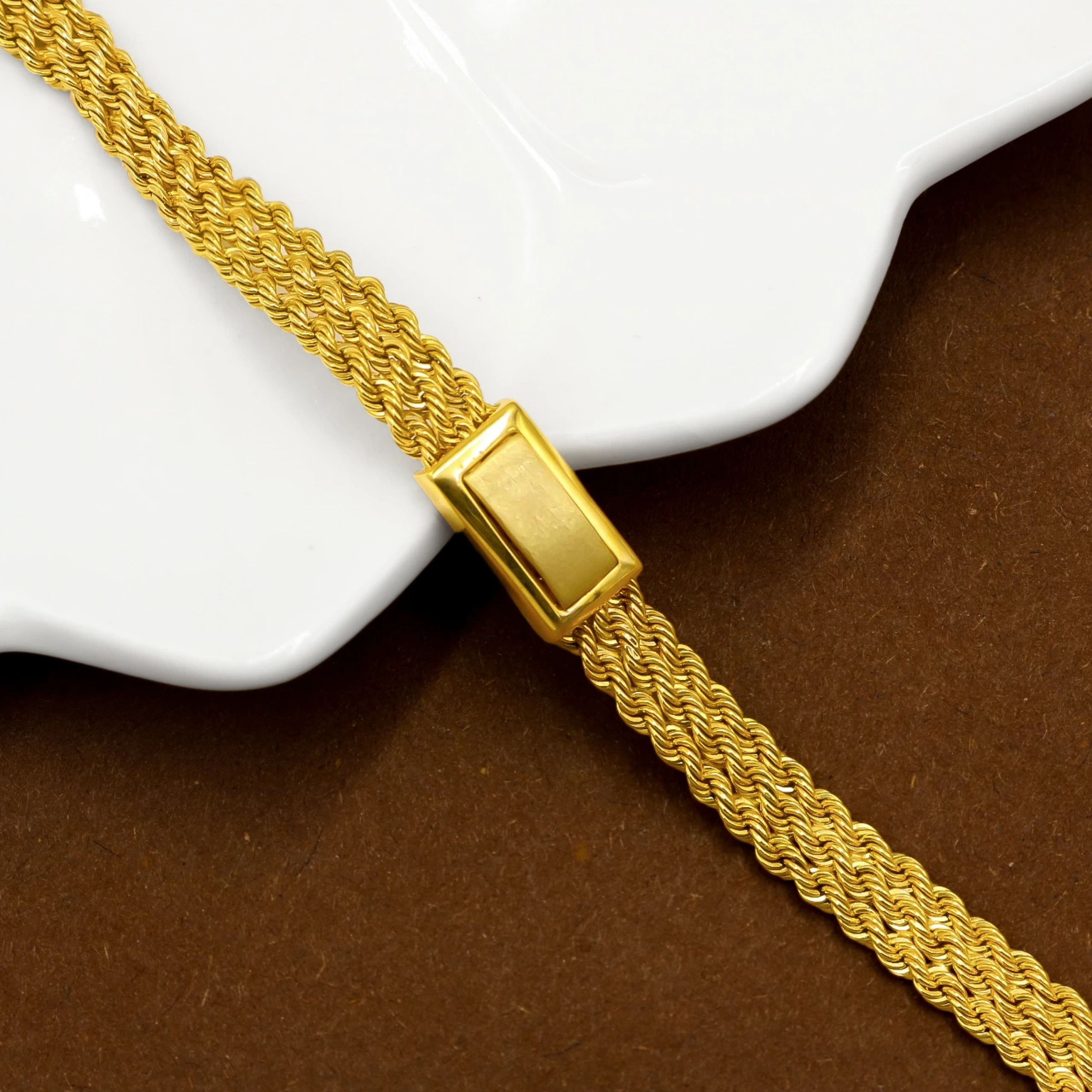 Tokalı Örgü 8 Ayar İkili Altın Set