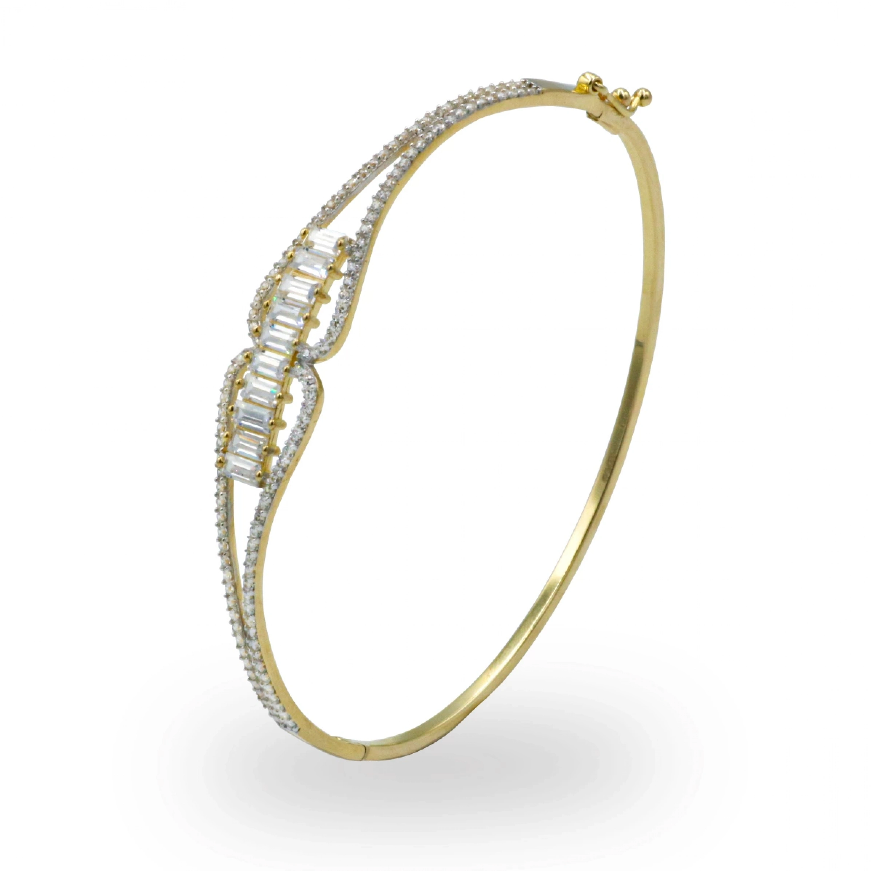 Trend Baget Taşlı 8 Ayar Kelepçe Bilezik