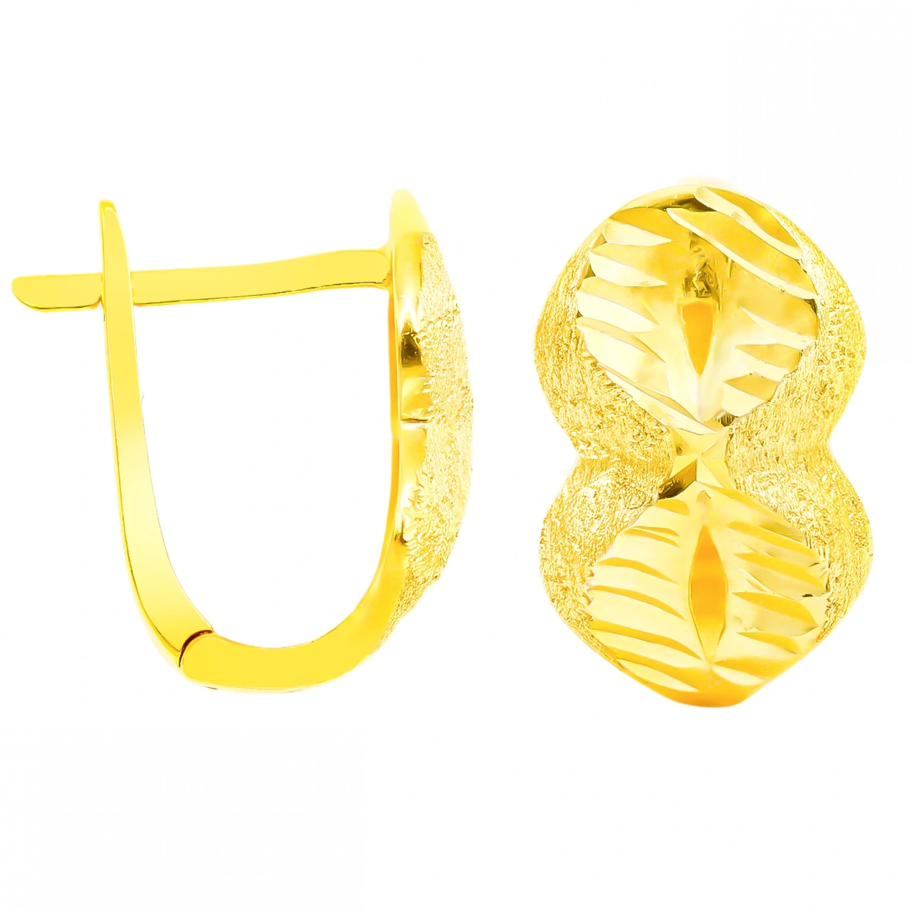 Sonsuzluk Desenli 14 Ayar Klipsli Altın Küpe