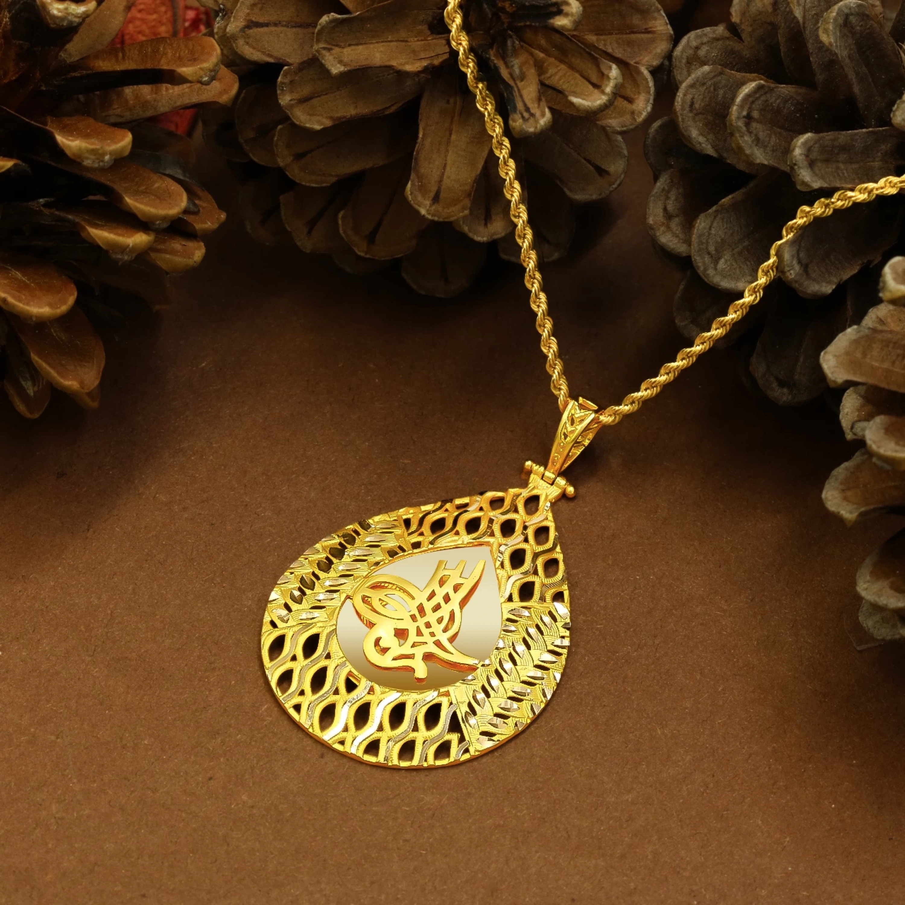 Tuğralı 14 Ayar Altın Kolye Ucu