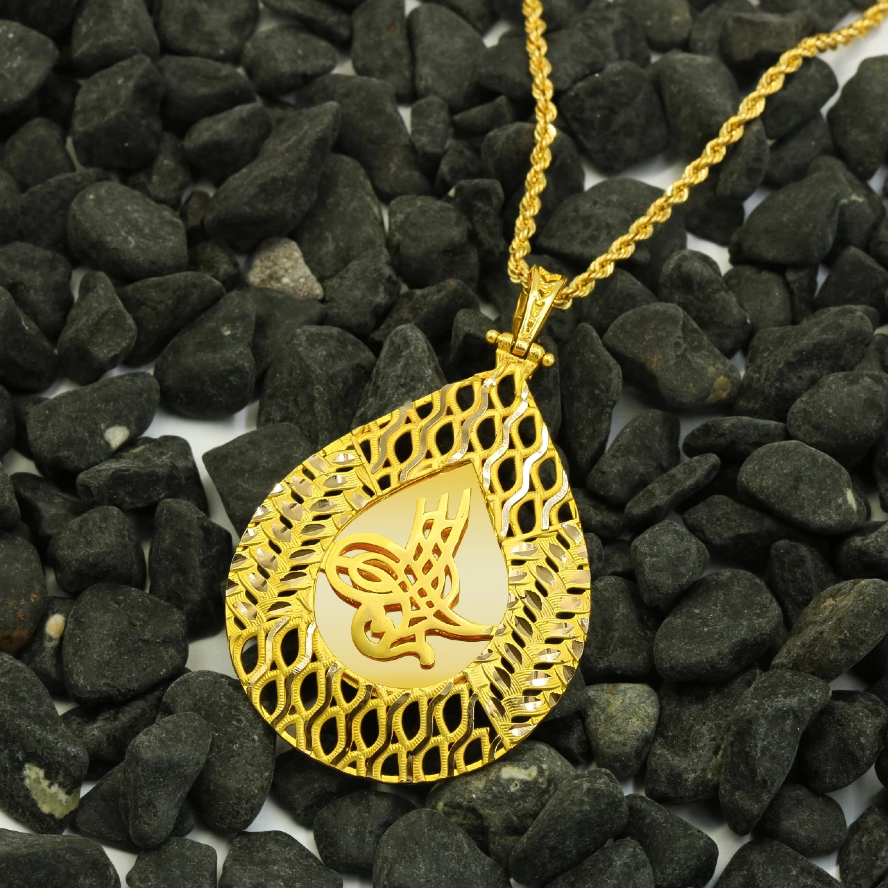 Tuğralı 14 Ayar Altın Kolye Ucu