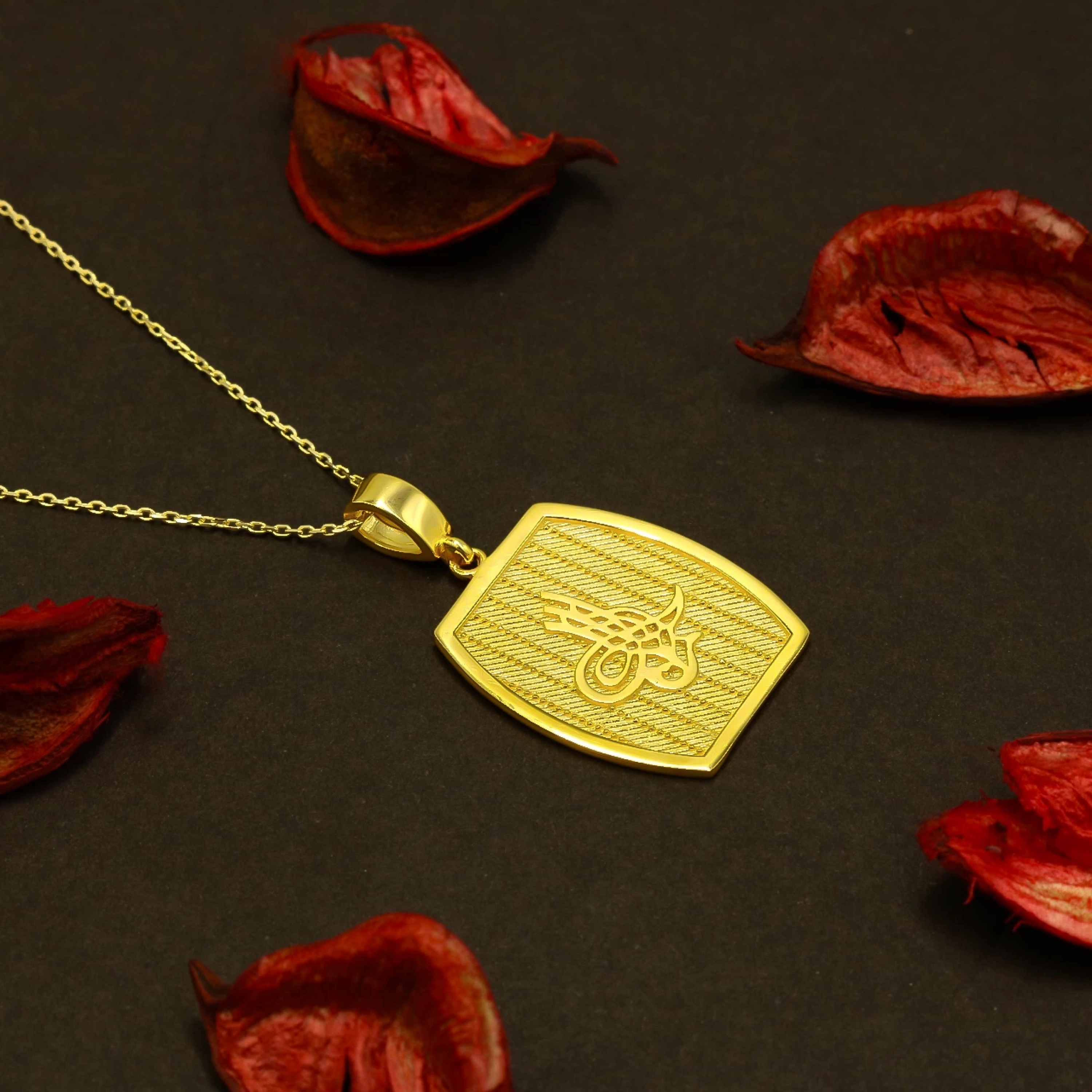 Tuğralı 14 Ayar Altın Kolye Ucu