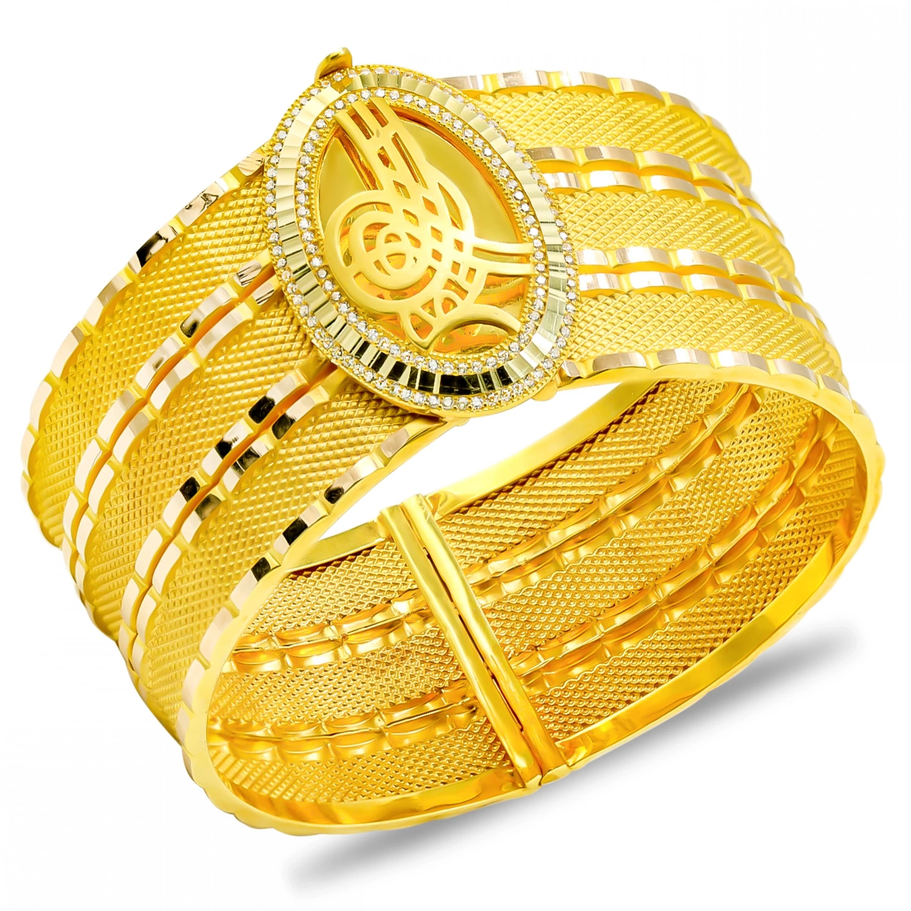 Tuğralı 14 Ayar Kelepçe Bilezik