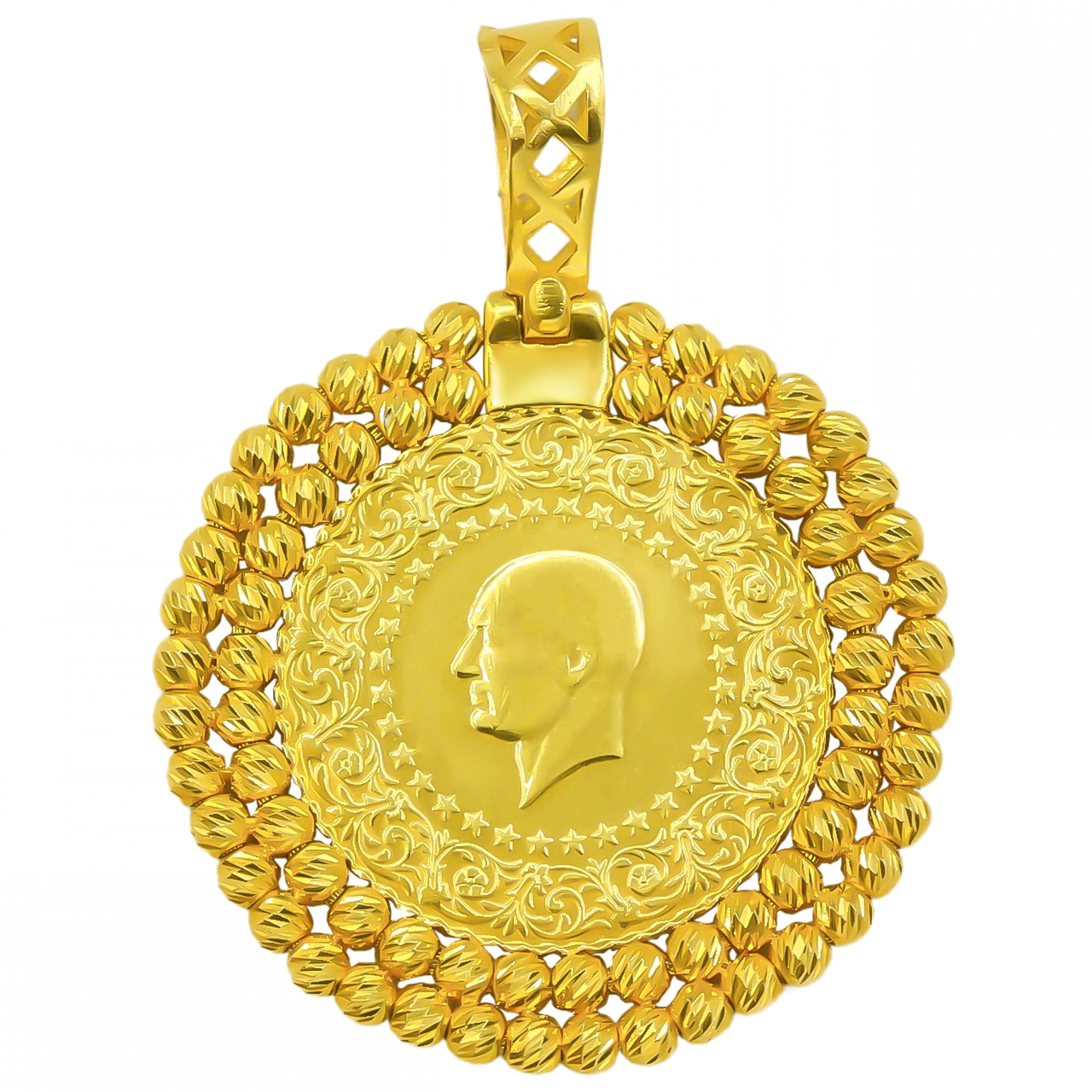 Yarım Altın Dorika 22 Ayar Kolye Ucu