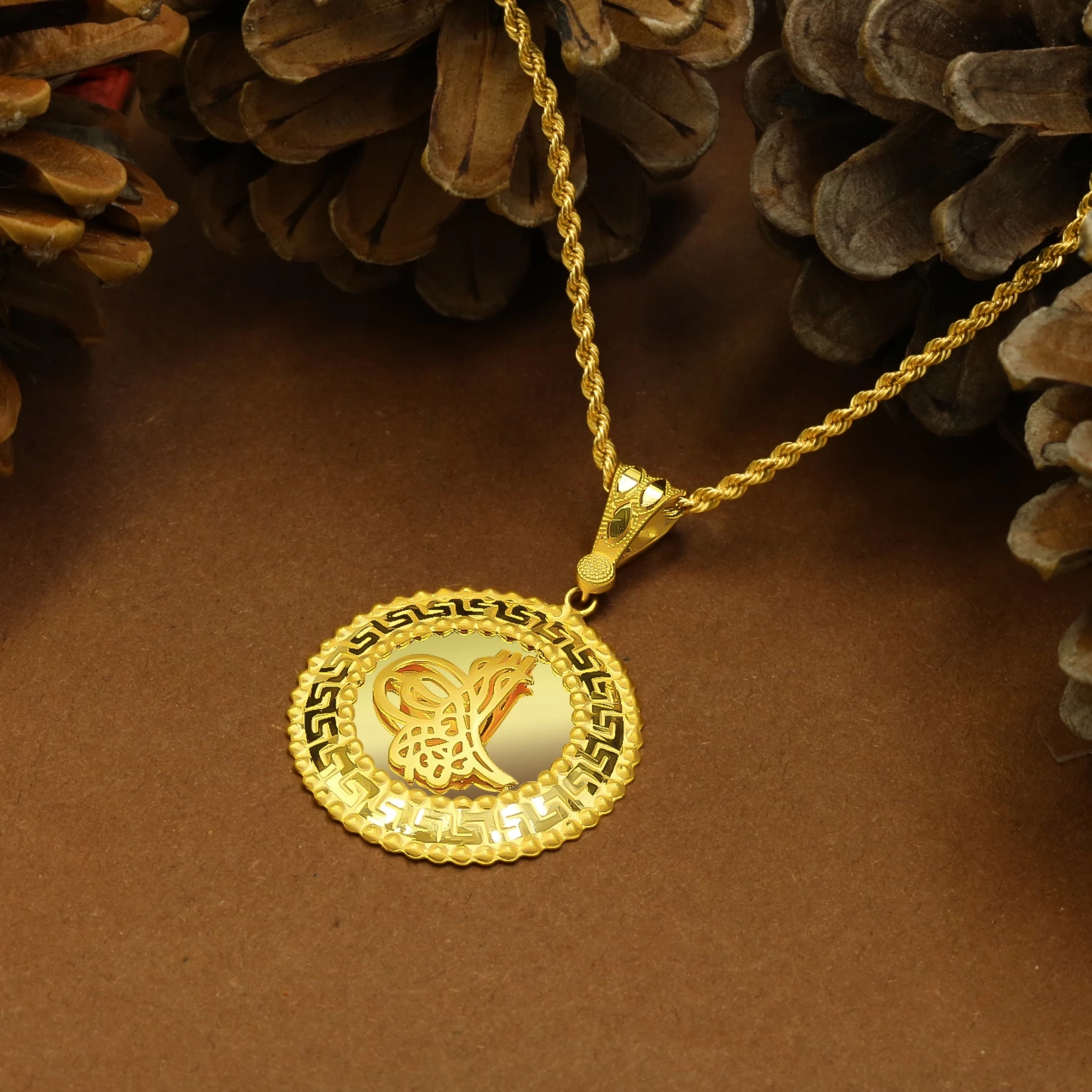 Tuğralı 22 Ayar Altın Kolye Ucu