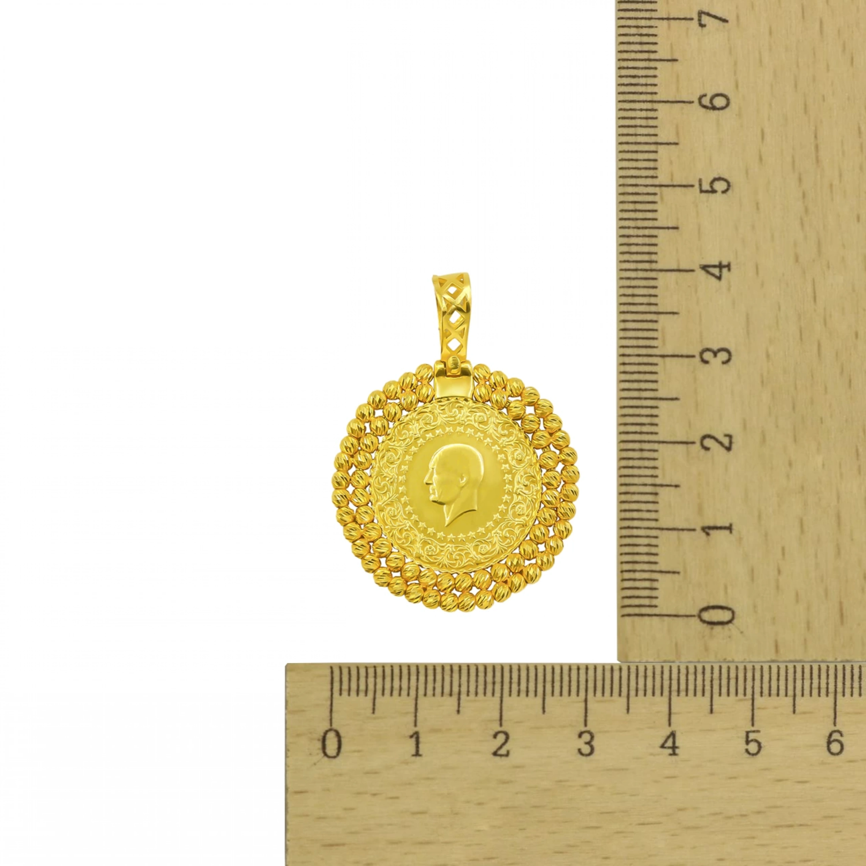 Yarım Altın Dorika 22 Ayar Kolye Ucu