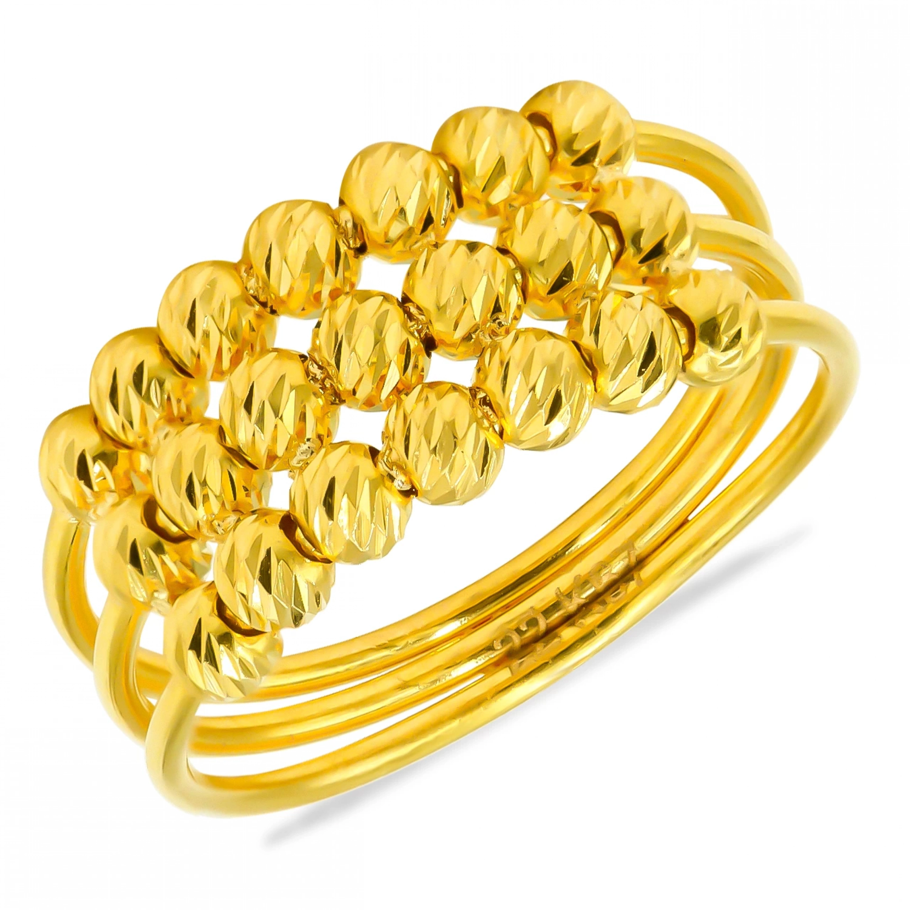 3 Sıra Dorika Kaburga 22 Ayar Altın Yüzük