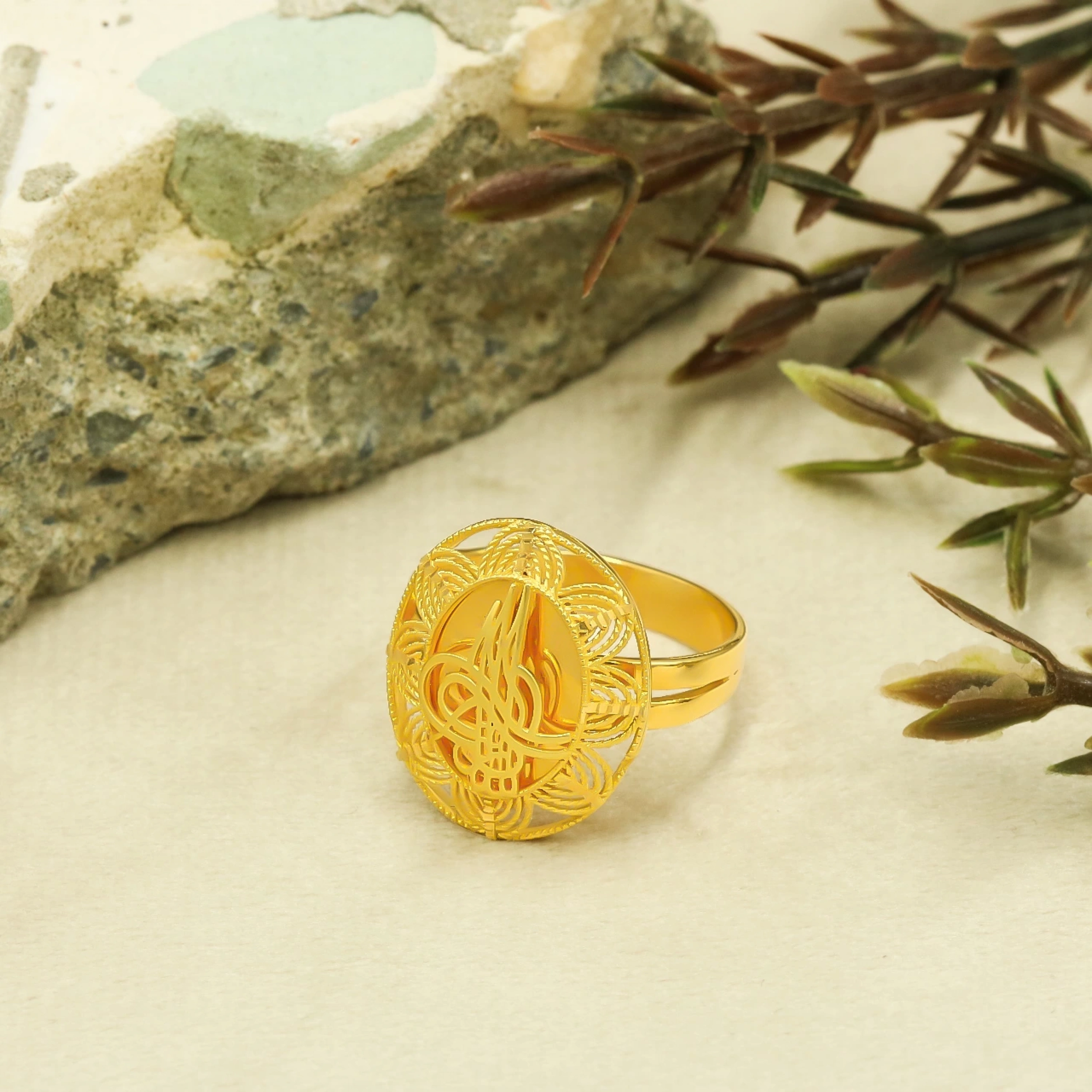 Tuğralı 22 Ayar Altın Yüzük