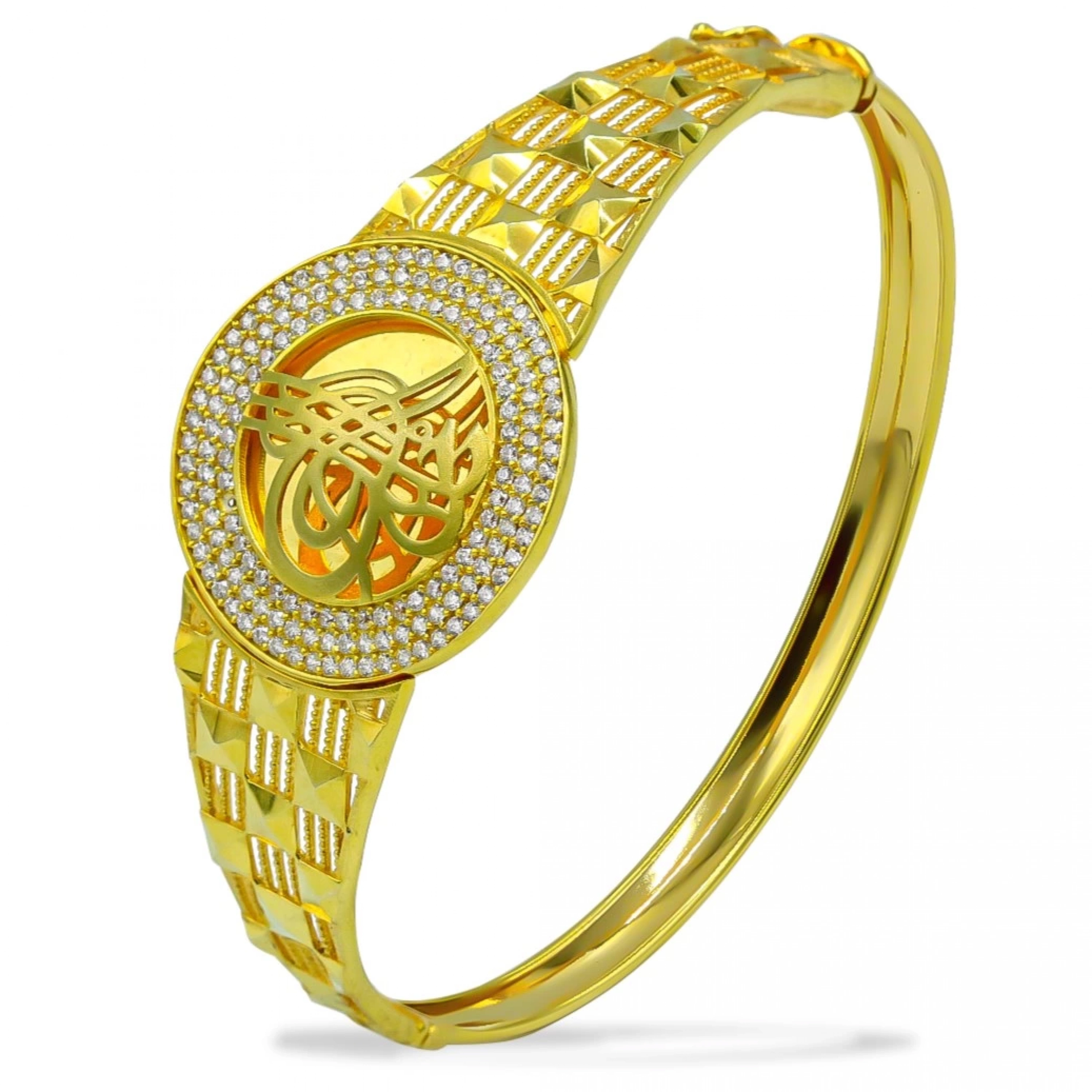 Tuğralı 8 Ayar Kelepçe Bilezik