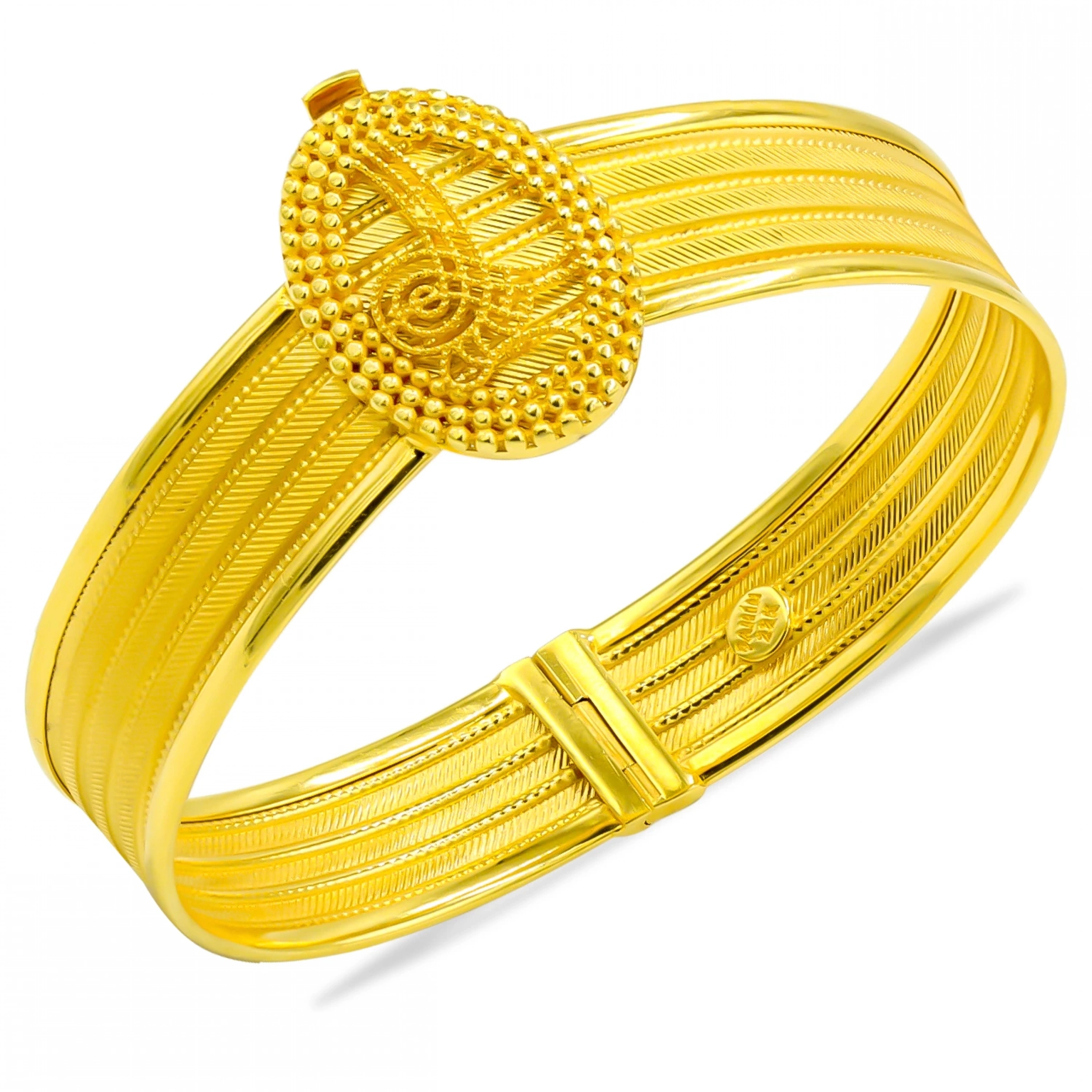 Tuğralı Hasır  22 Ayar Altın Kelepçe Bilezik