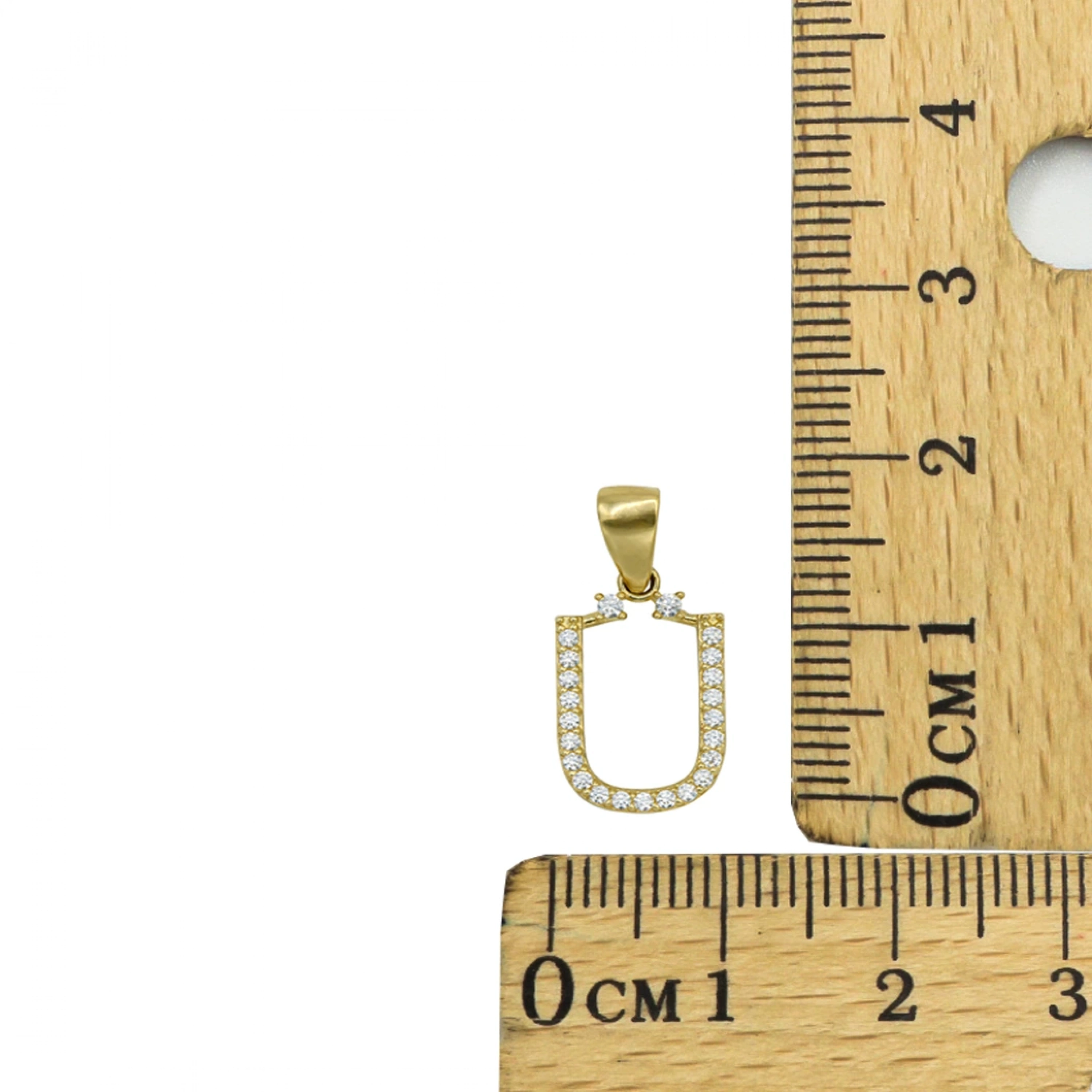 Ü Harfi 14 Ayar Altın Kolye Ucu