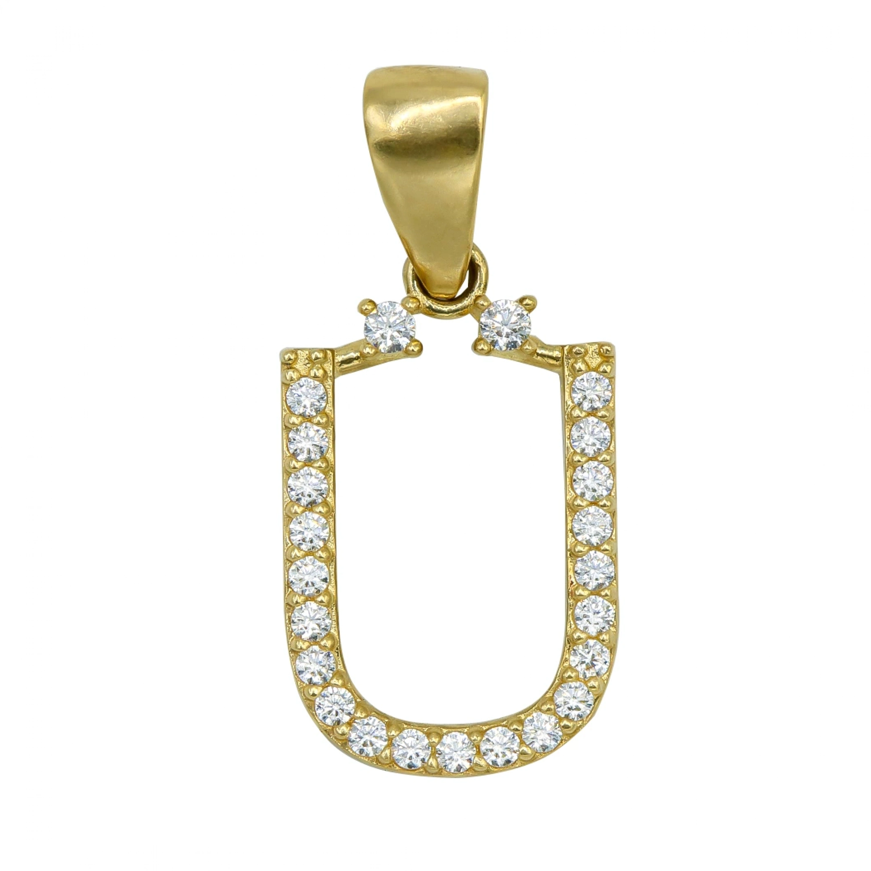 Ü Harfi 14 Ayar Altın Kolye Ucu