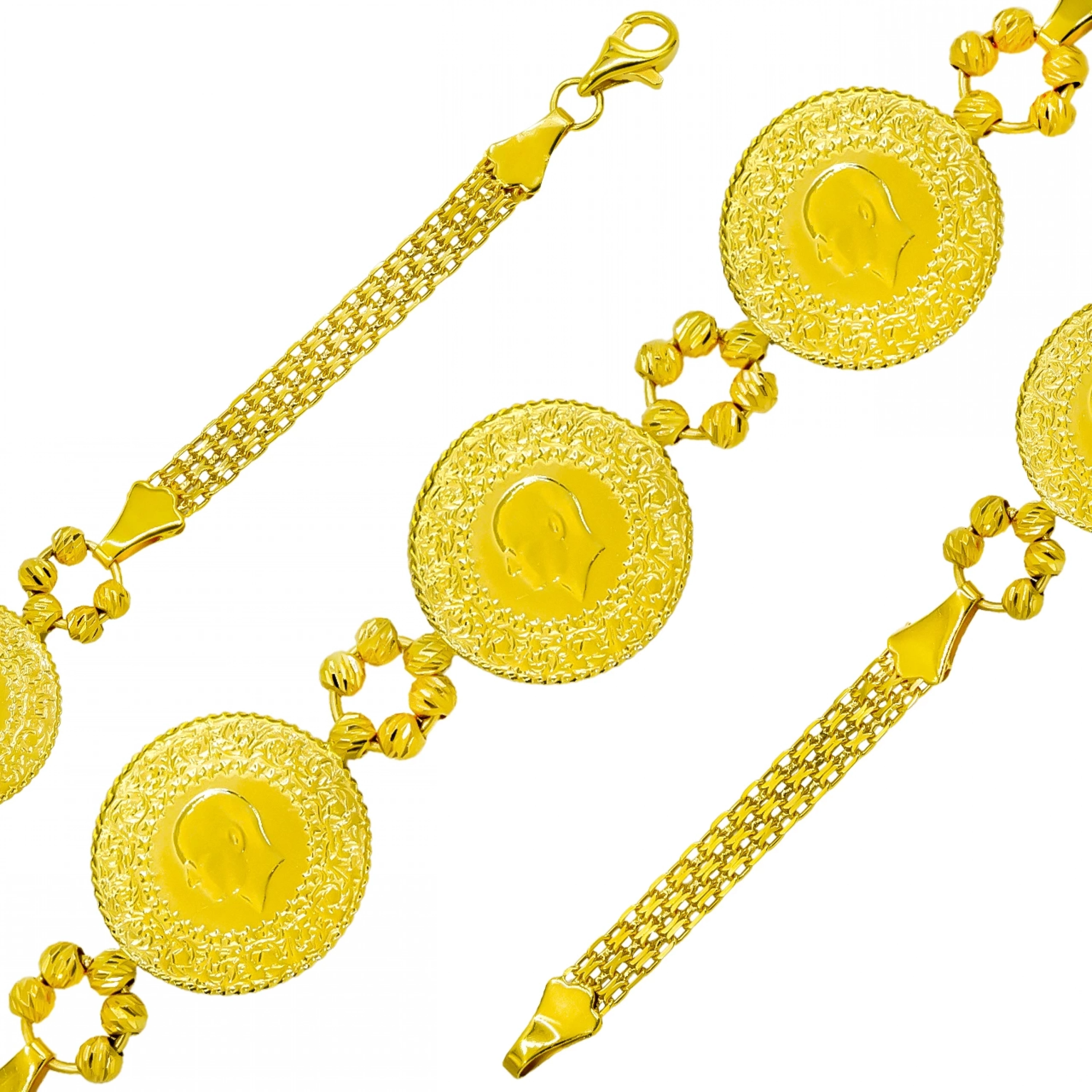 Üç Çeyrekli 22 Ayar Altın Bileklik