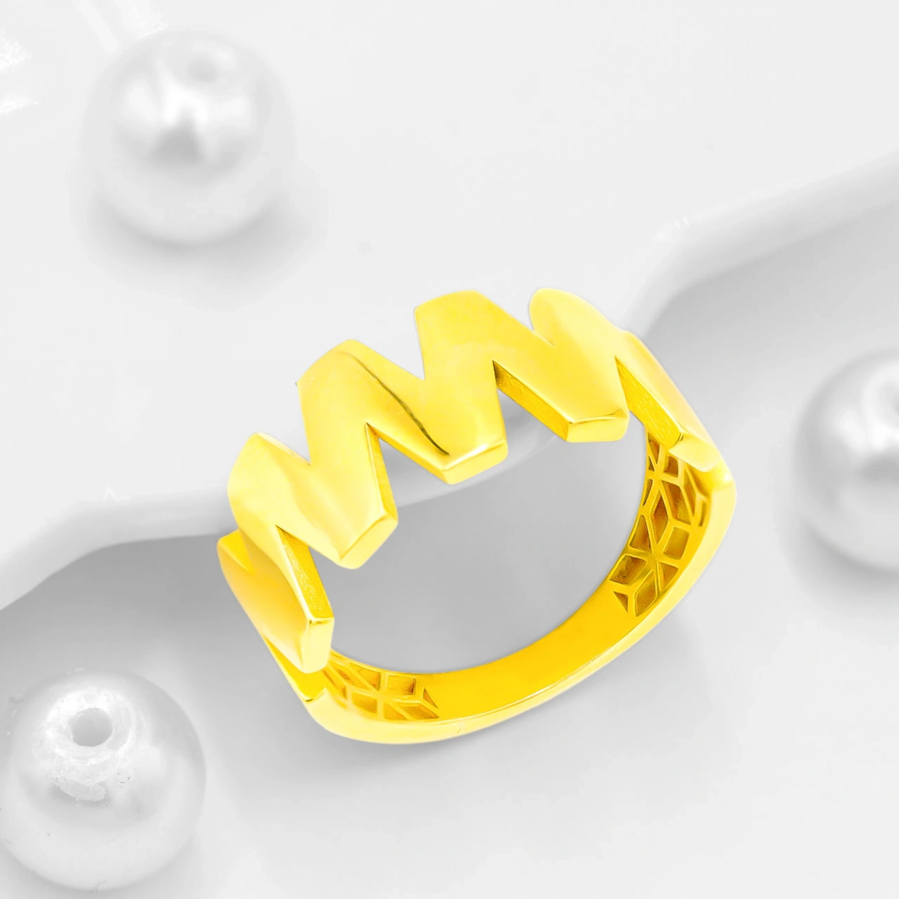 Zikzak Tasarım 22 Ayar Altın Yüzük