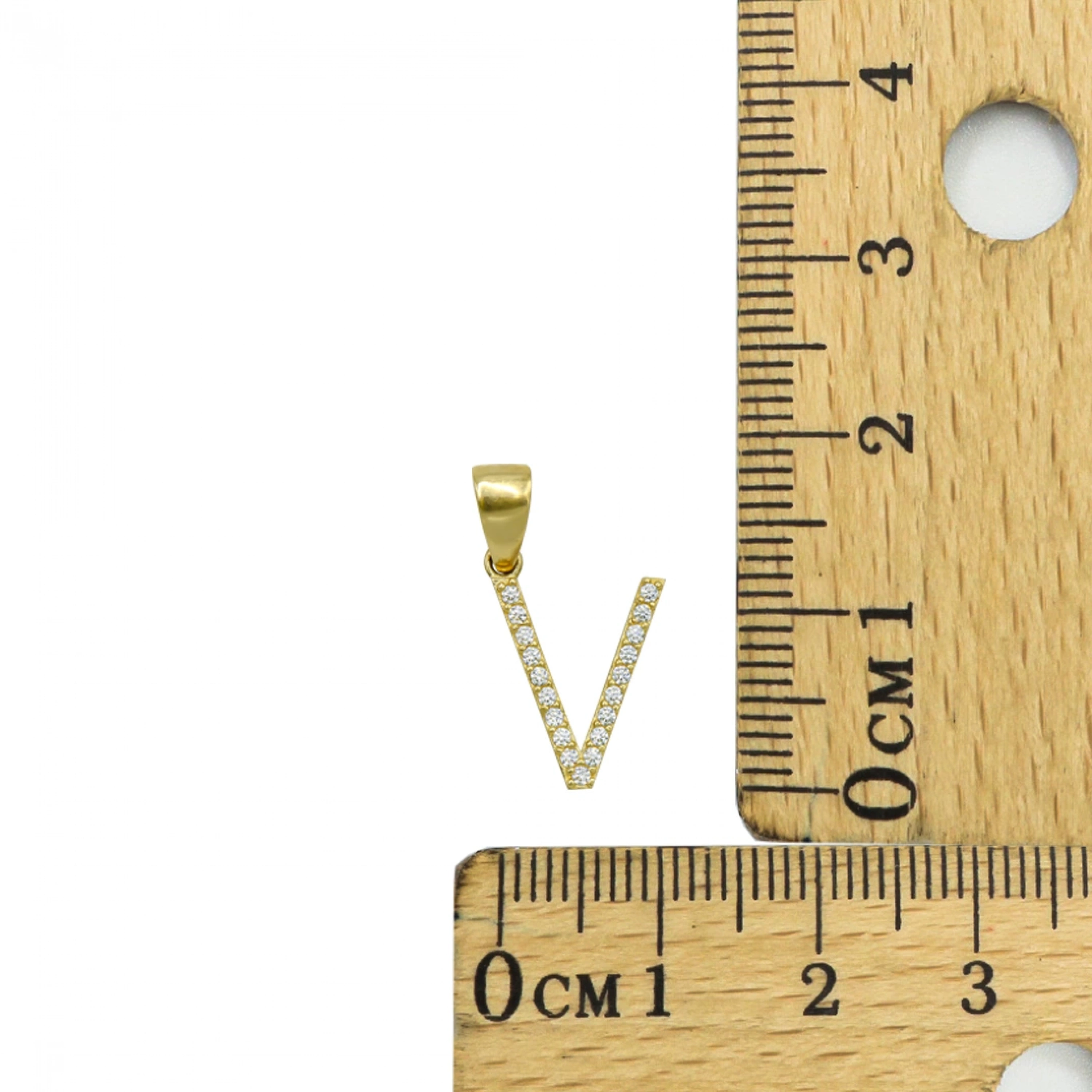 V Harfi 14 Ayar Altın Kolye Ucu