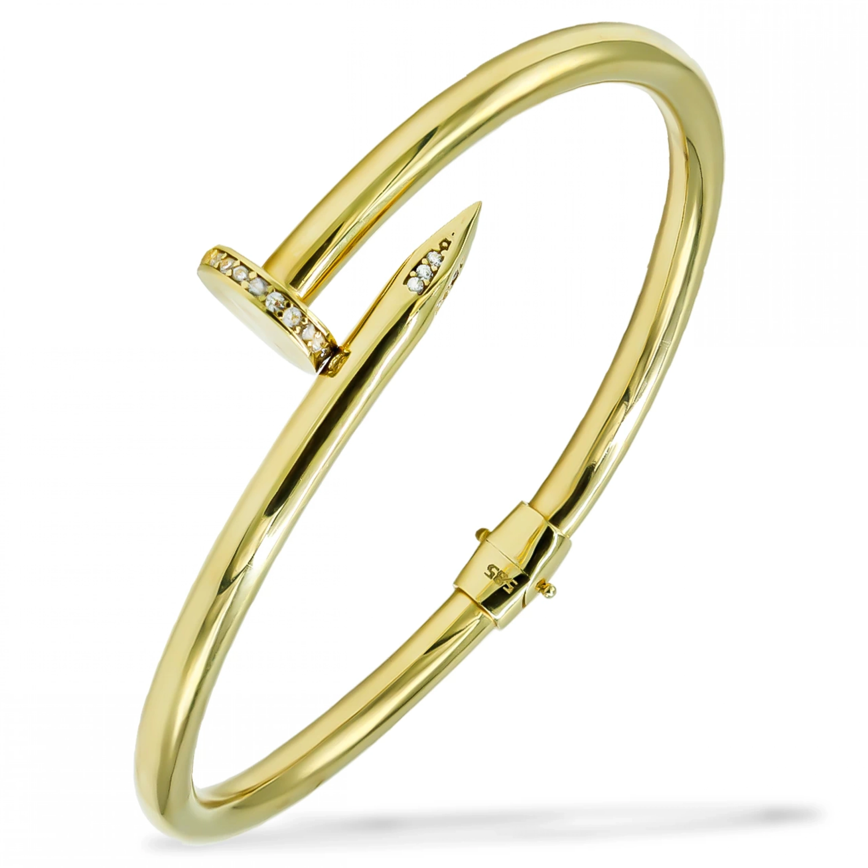 Çivi Tasarımlı 14 Ayar Kelepçe Bilezik