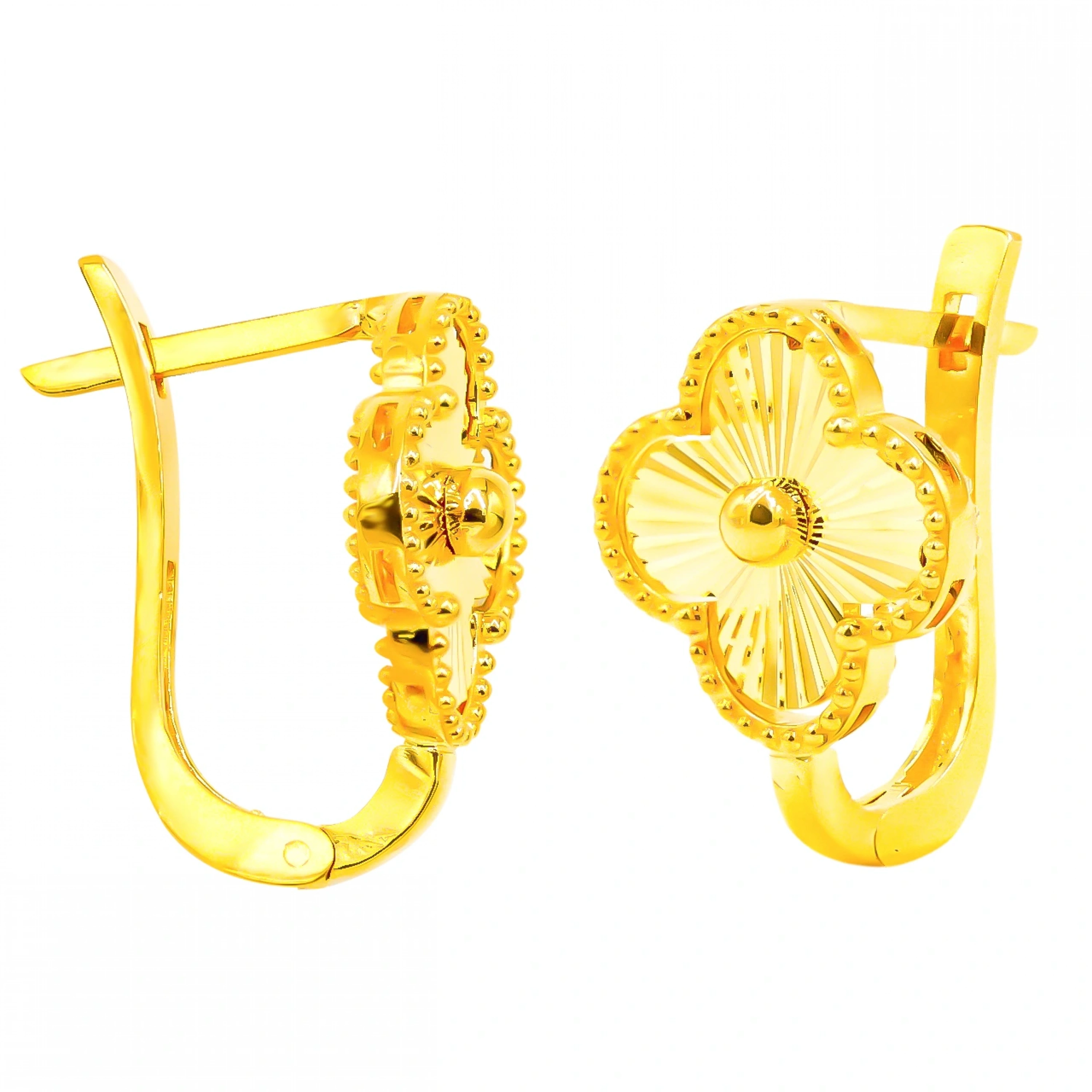 Yonca Model 22 Ayar Altın Küpe