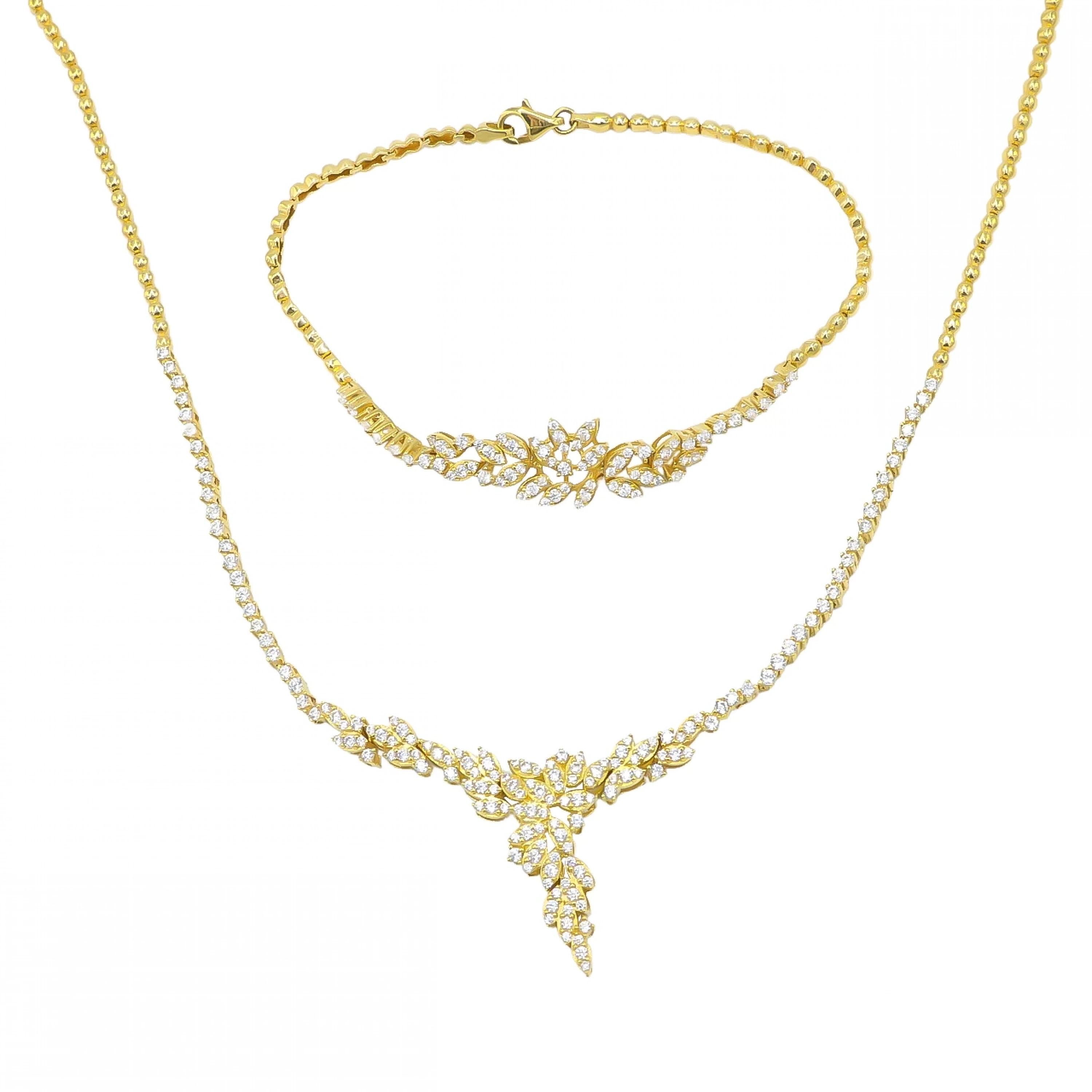 Yaprak Model 14 Ayar Altın Set