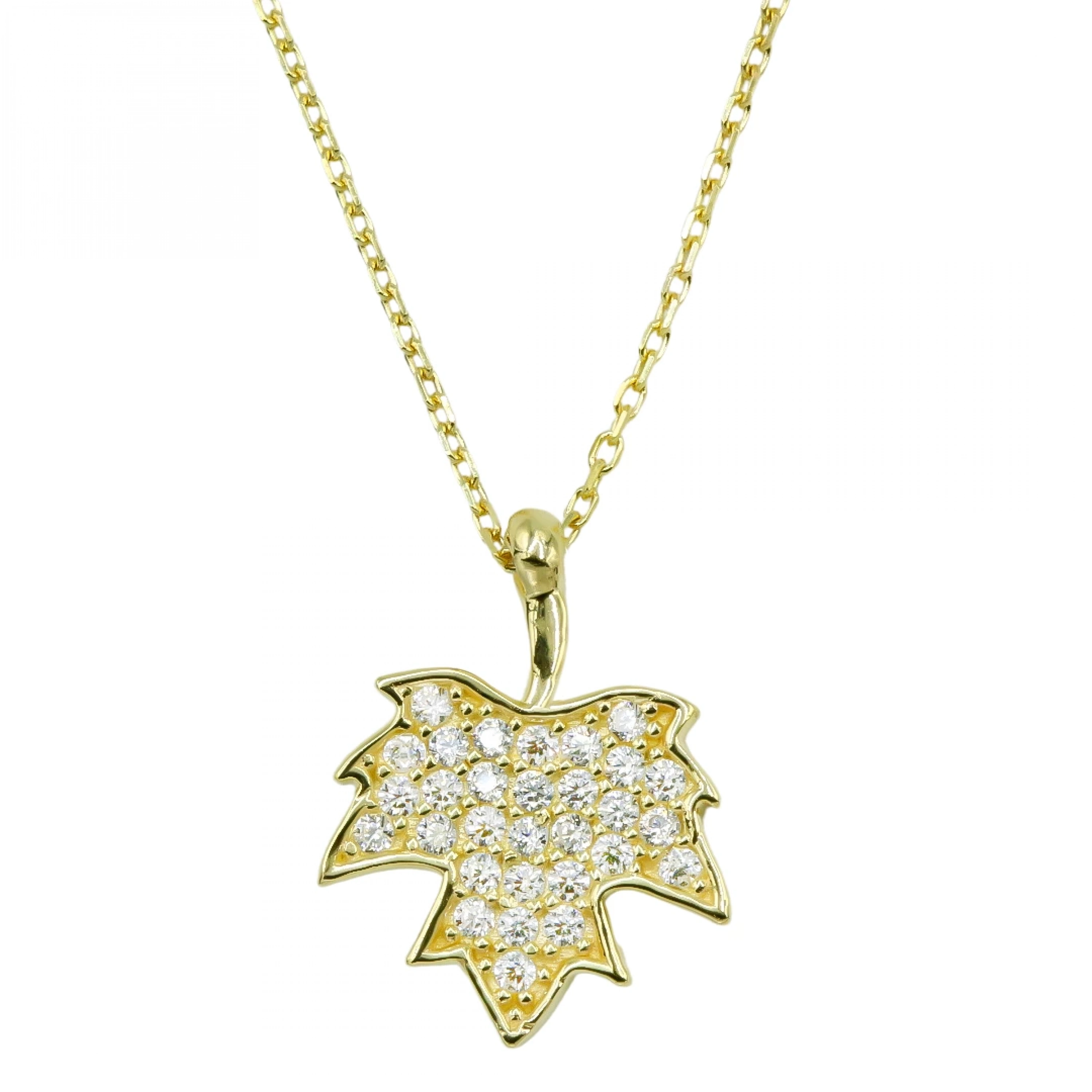 Yaprak Model 8 Ayar Altın Kolye