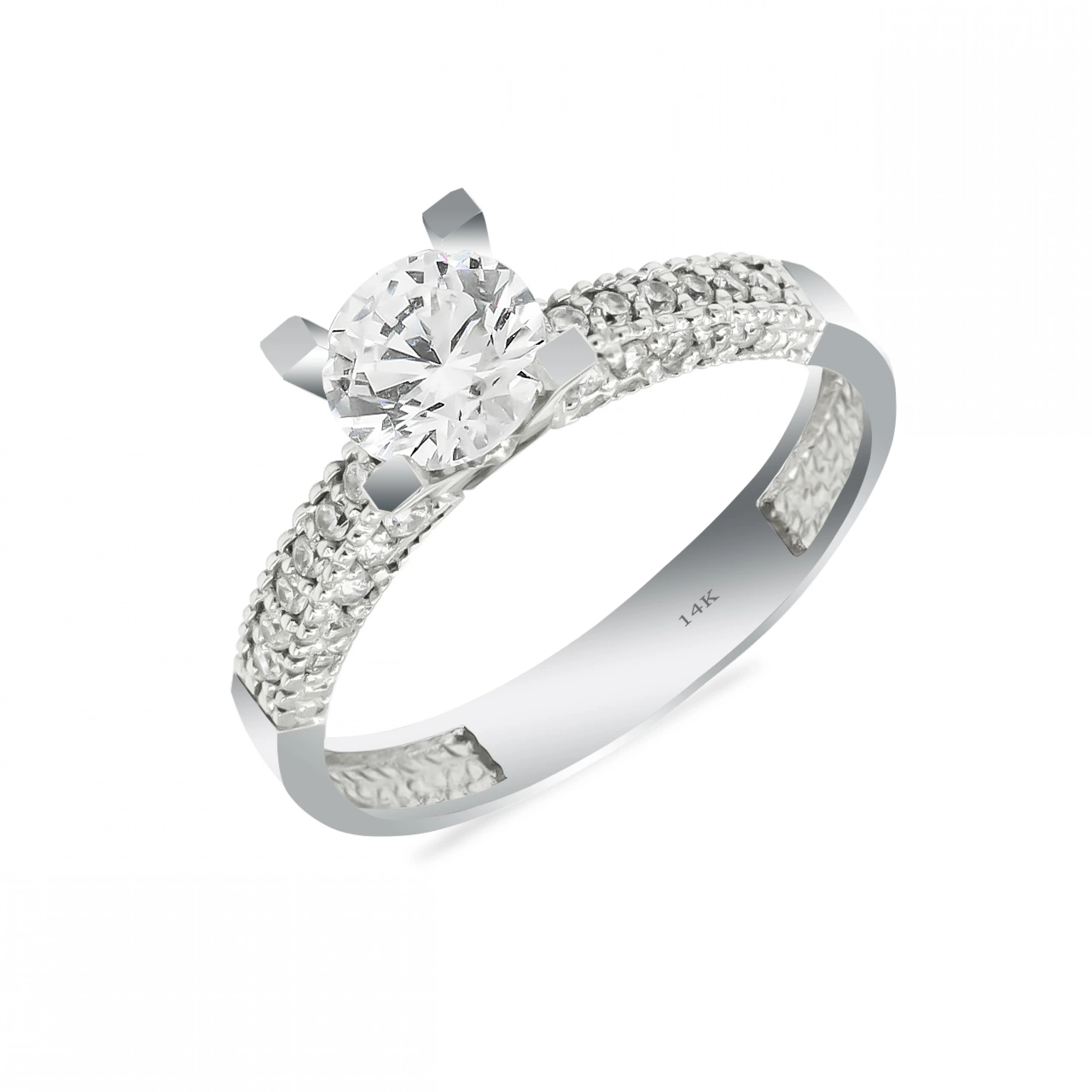 Yarımtur Tektaş 14 Ayar Altın Yüzük