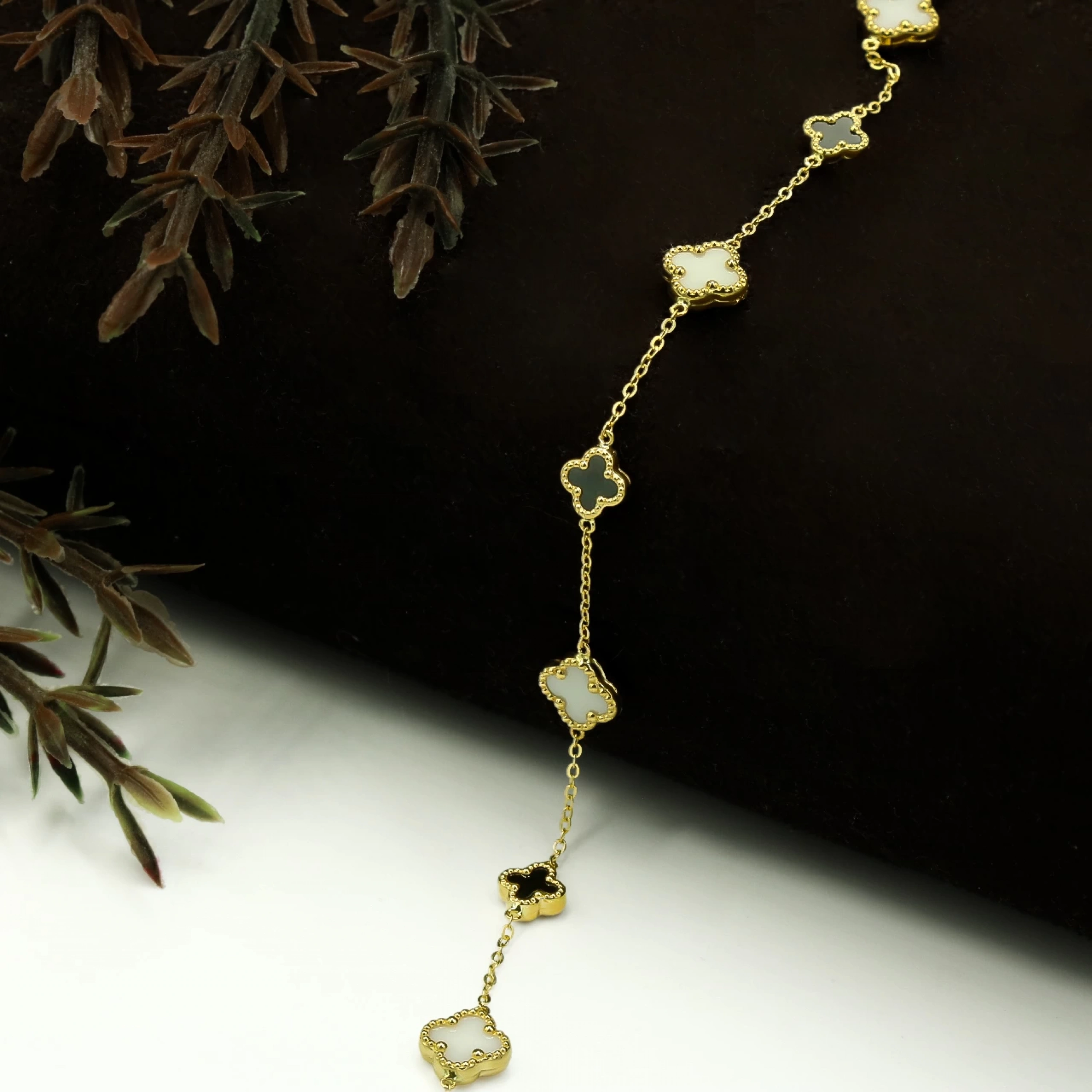 Yedili Yonca 14 Ayar Altın Bileklik