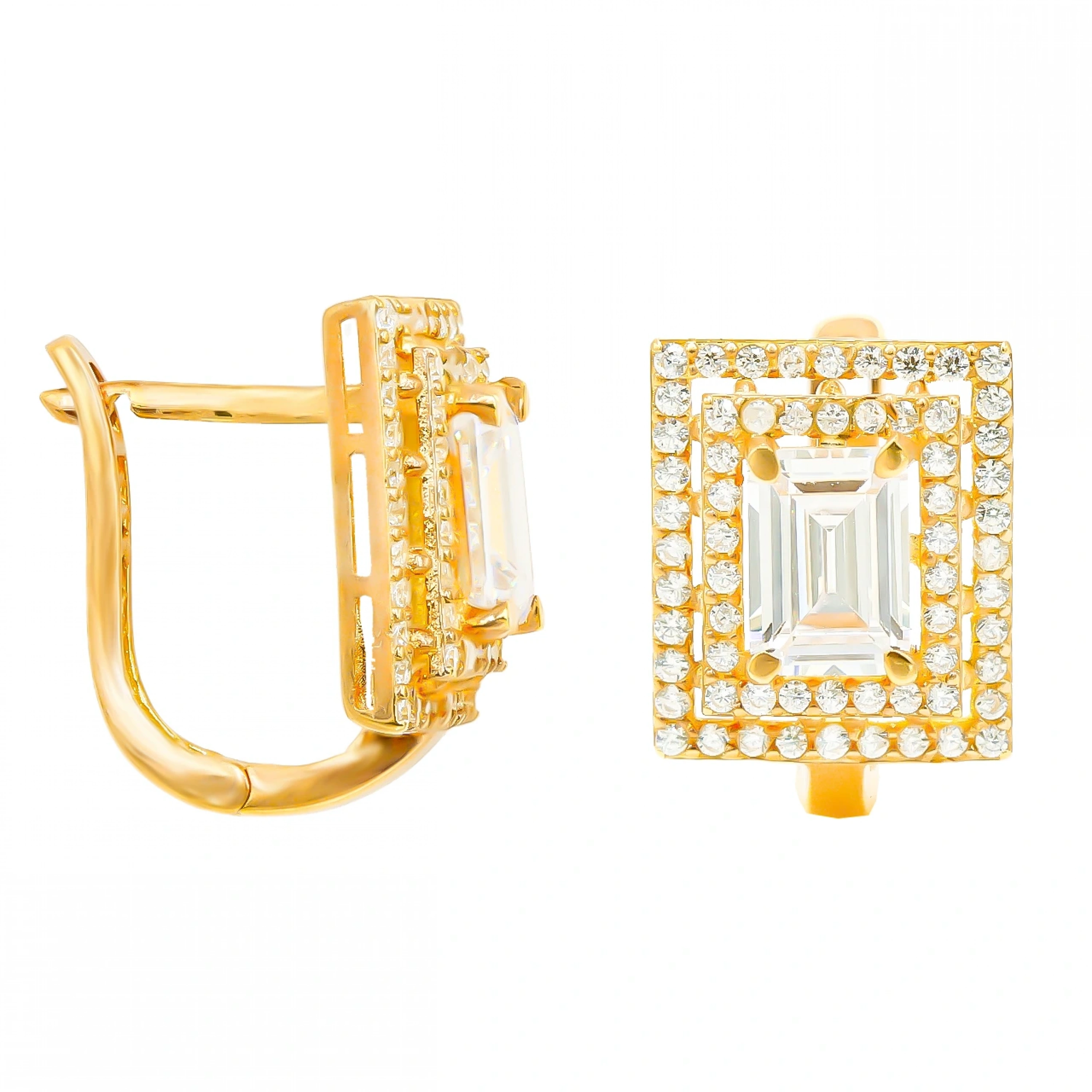 Baget 8 Ayar Klipsli Altın Küpe