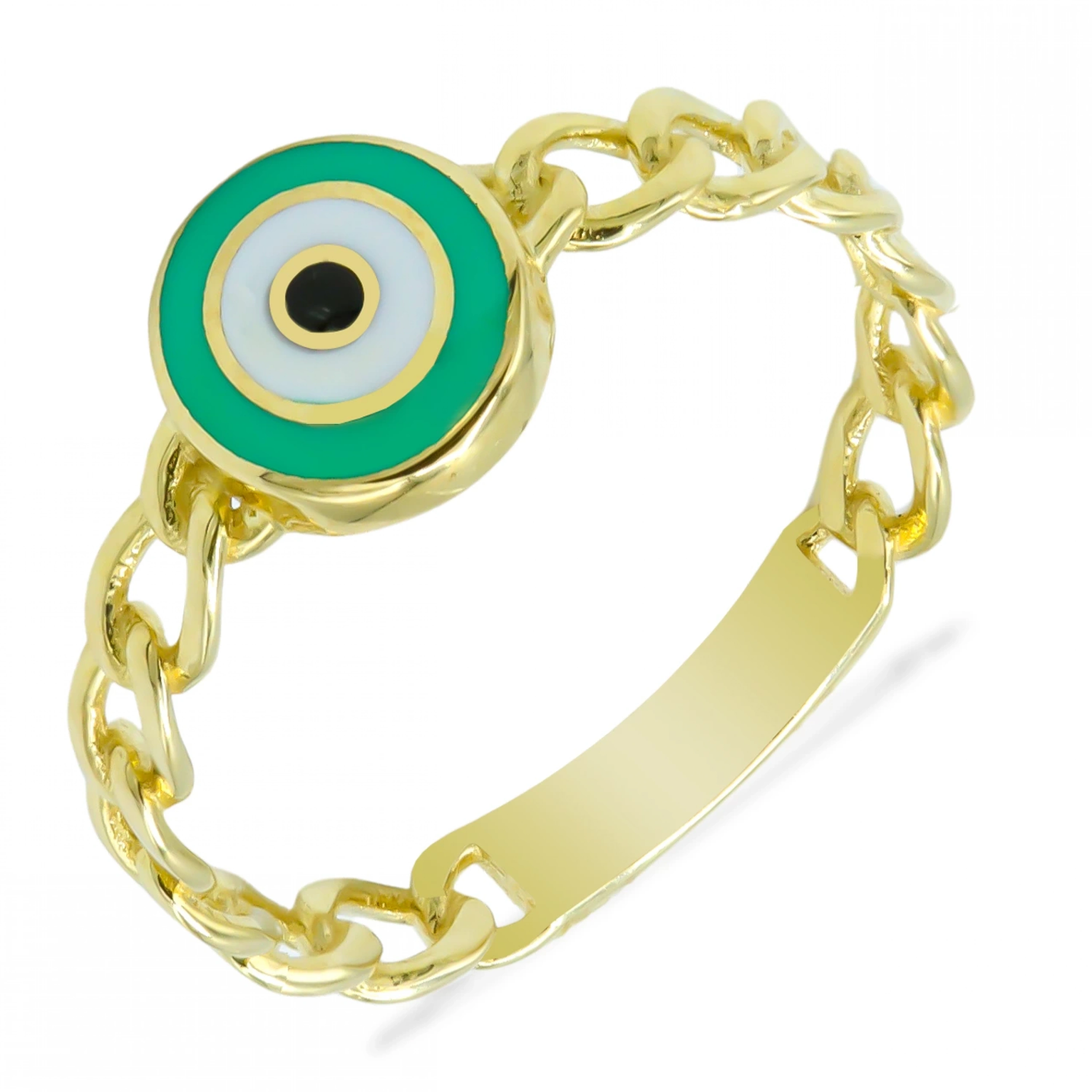 Yeşil Gözlü Gurmet 14 Ayar Altın Yüzük