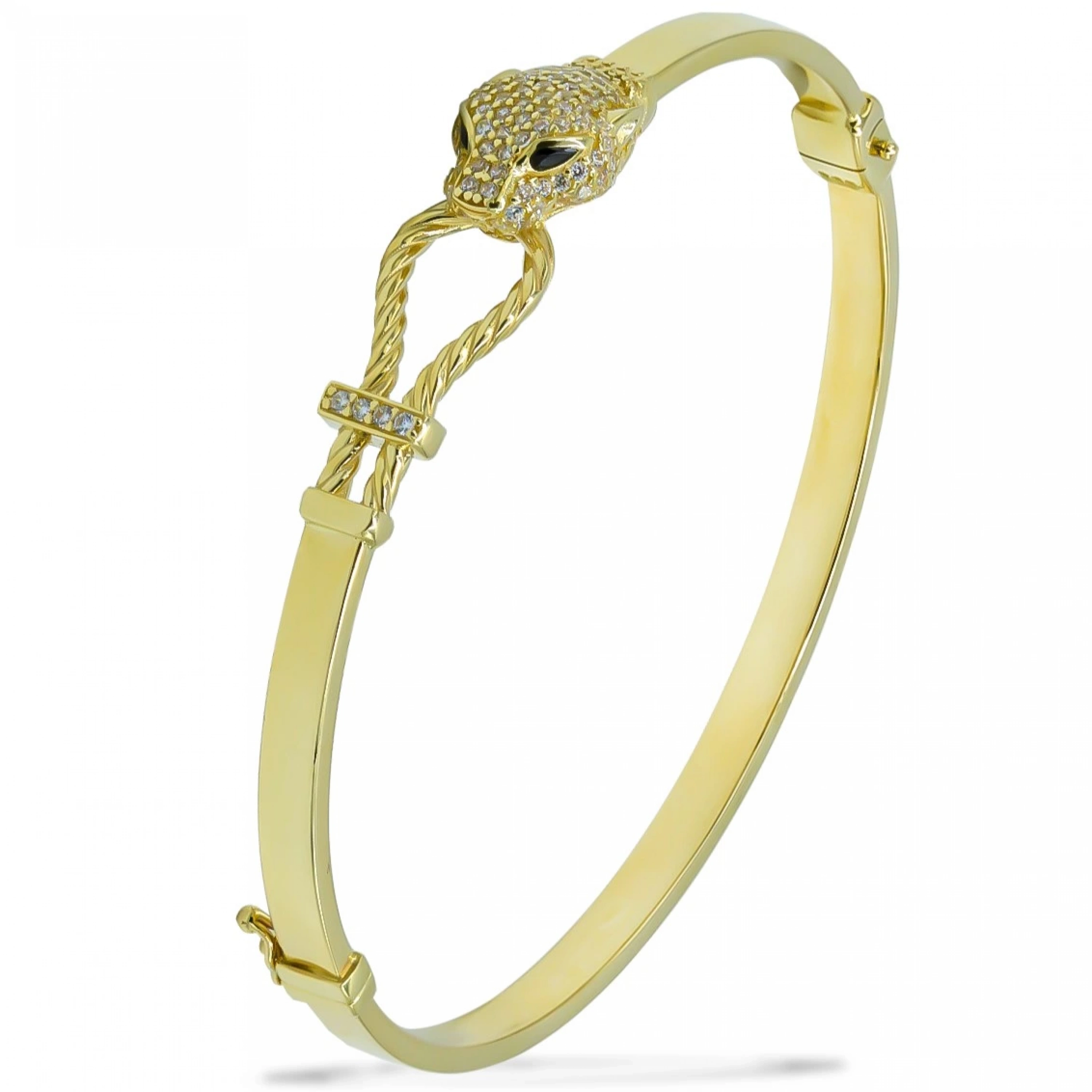 Yılan Figürlü 14 Ayar Kelepçe Bilezik